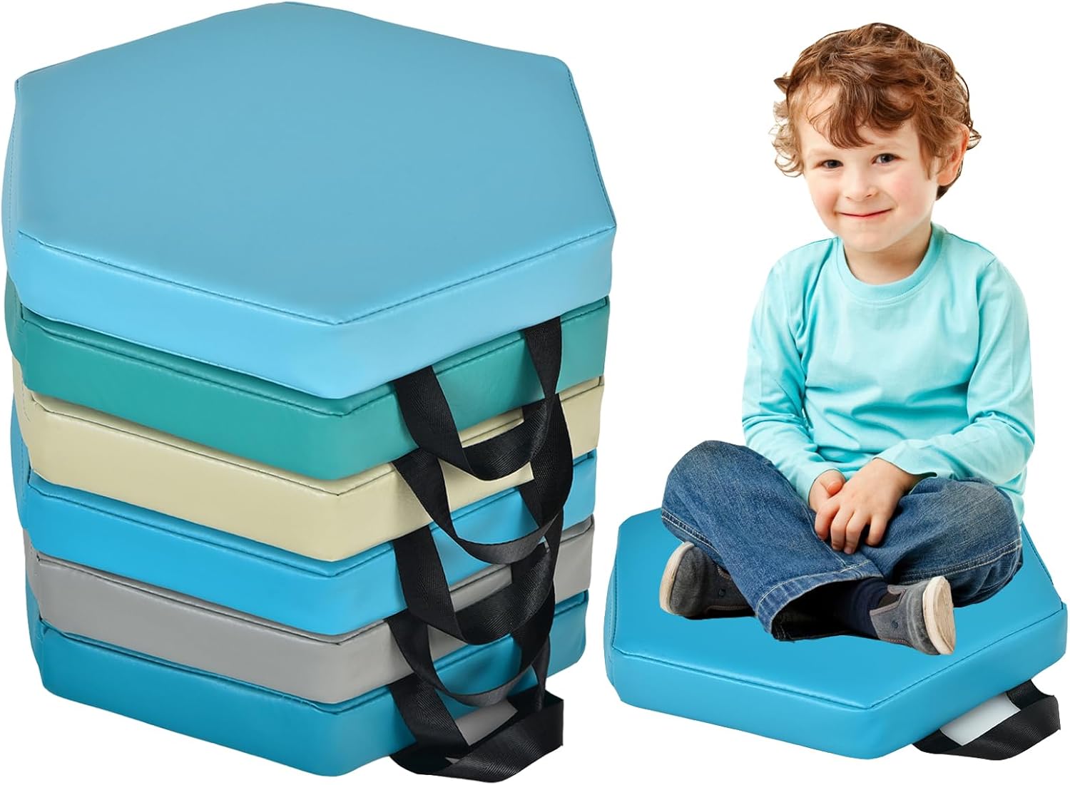 GLACER 6 Pcs 15 Floor Cushions for Kids