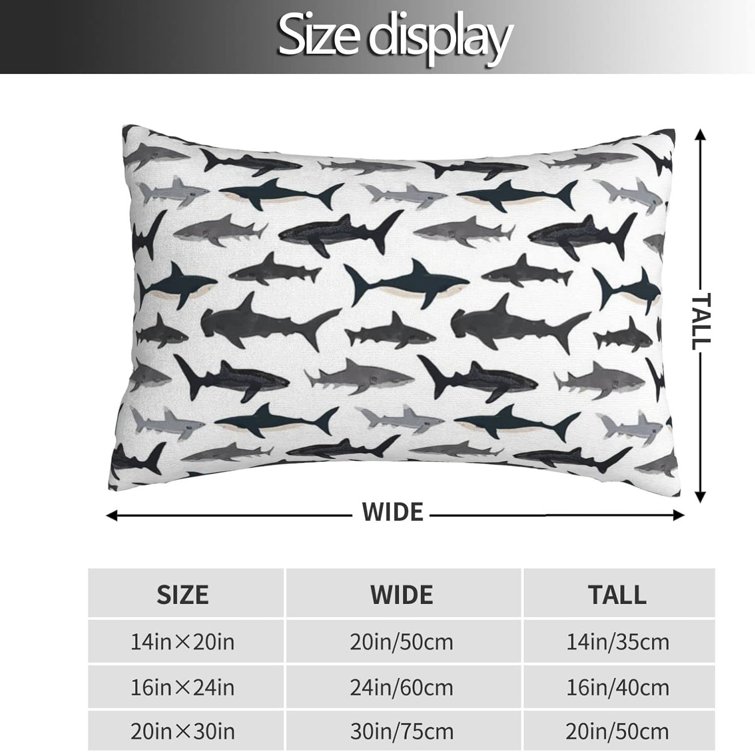 LBHH Nautical Shark Pillowcase for Travel 14x20 in