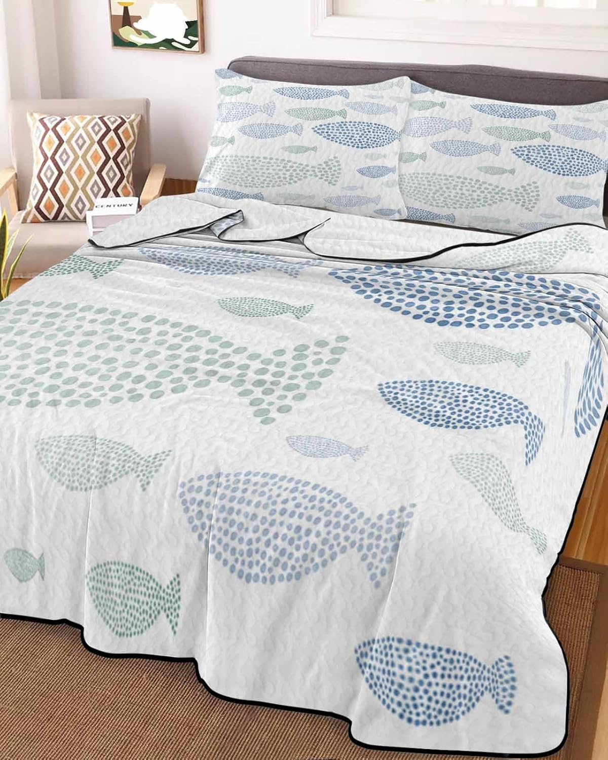 TocaHome Summer Quilt Twin XL 68x98 Inch with 2 Pillows