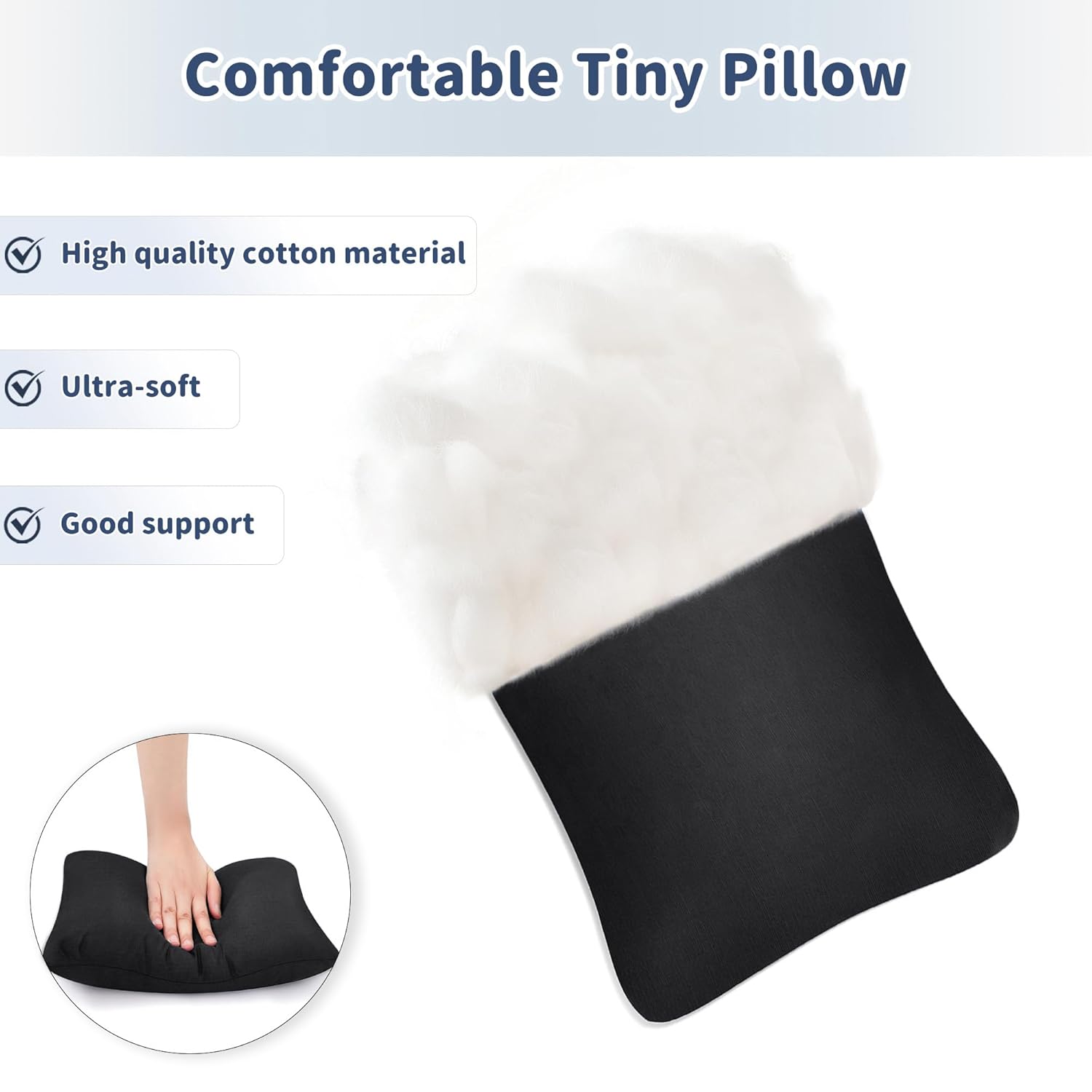 Pro Goleem Tiny Travel Pillow 11x6x25 Black