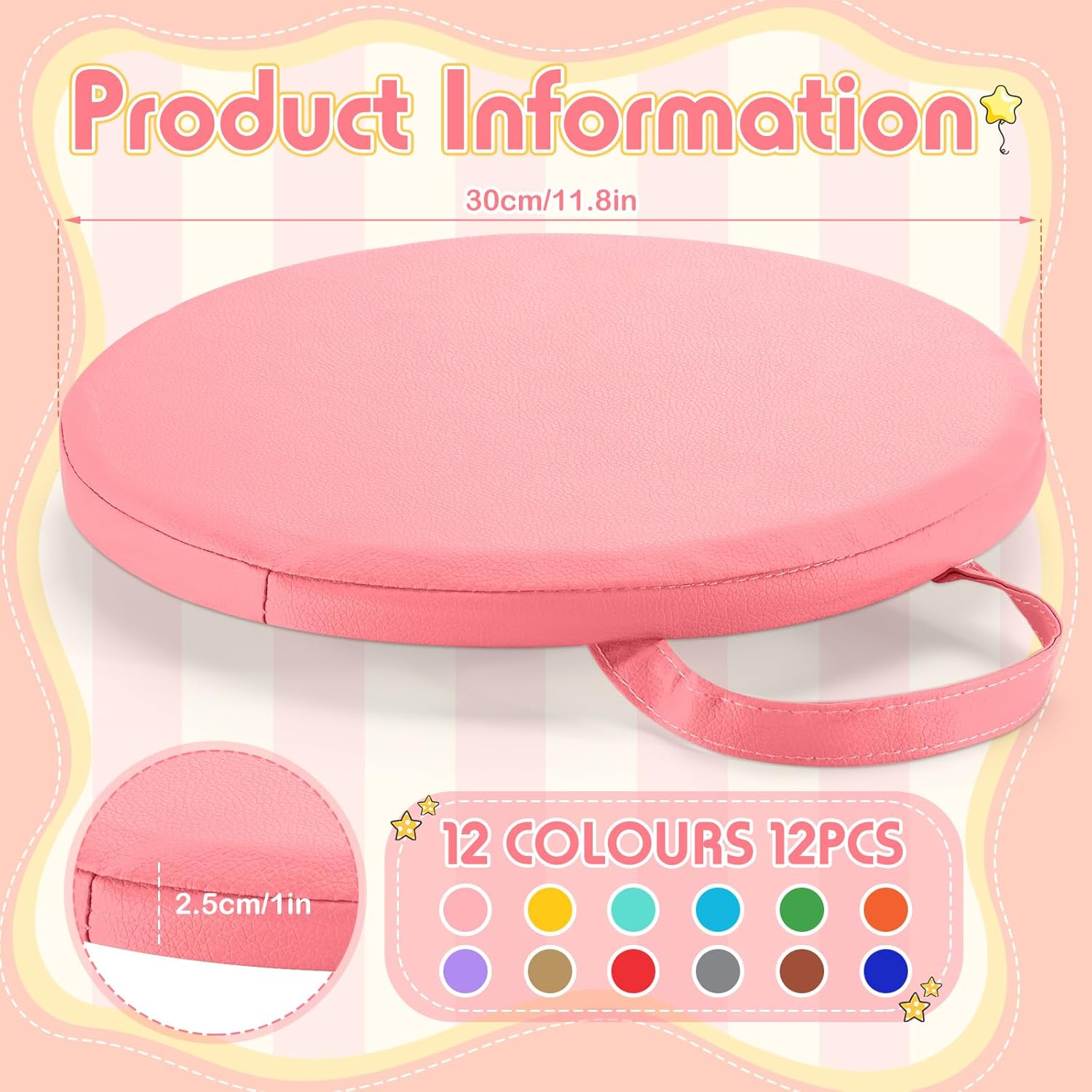 Suzile 12 Pcs 12 Floor Cushions for Kids