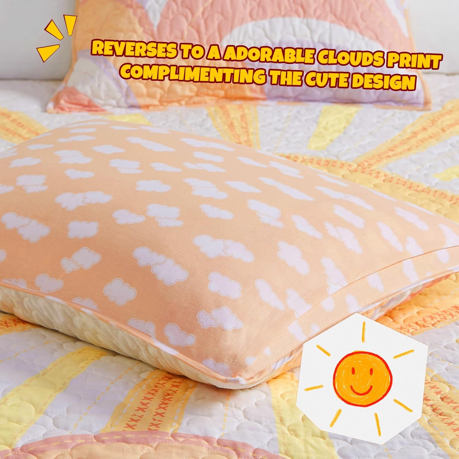 Urban Habitat Kids Twin Quilt Set with Reversible Coverlet and Throw Pillow