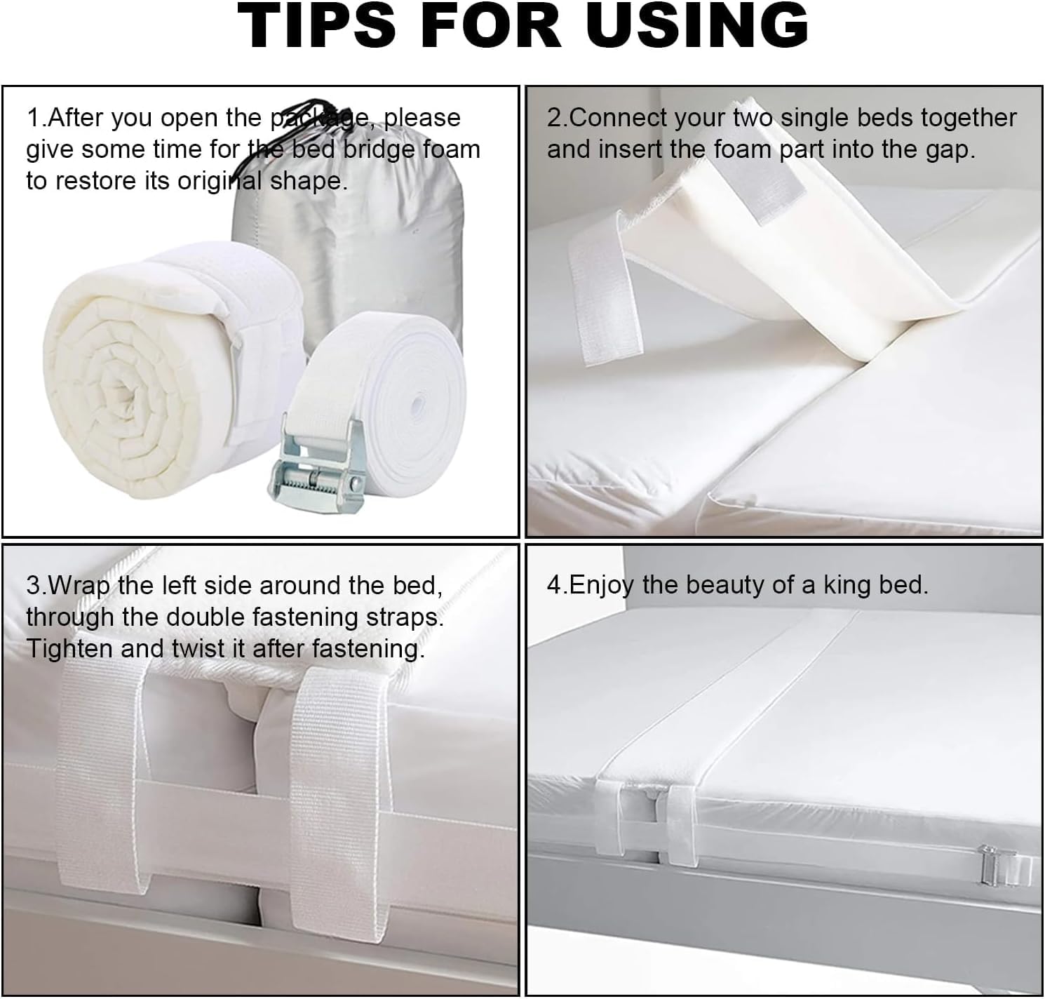 HomeCozy Bed Bridge Twin to King Converter Kit