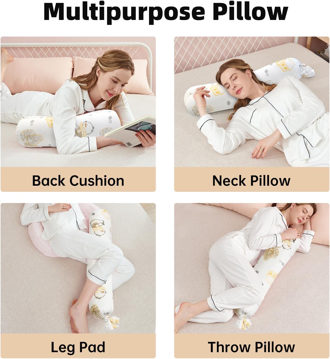 Reidio Candy Shaped Body Pillow Adjustable Neck Support Pillow