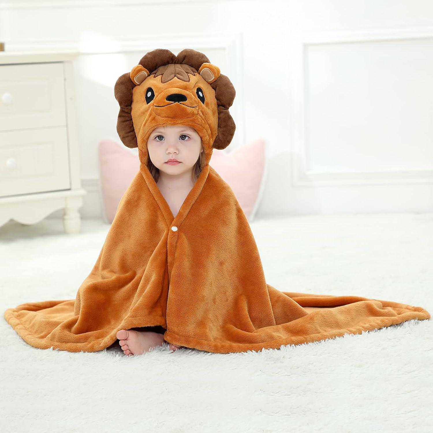 Arkwida Baby Bath Towel with Hood Flannel Blanket for Kids