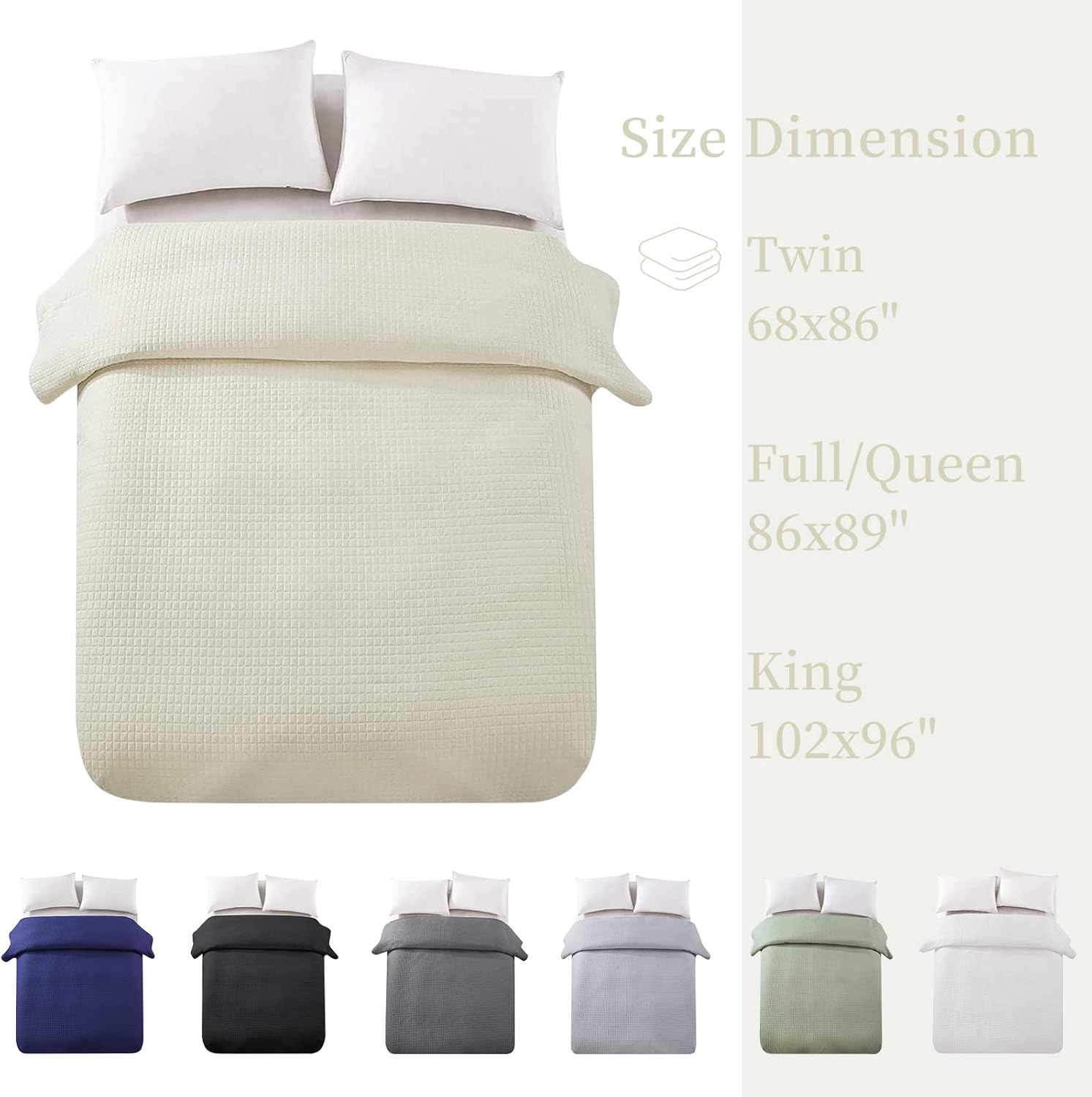 HollyHOME Luxury Checkered Bedspread 86x96 1