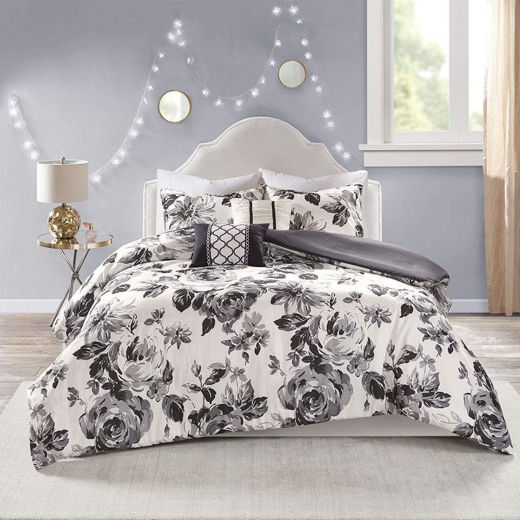 Urban Habitat Kids Intelligent Design Dorsey Duvet Cover Reversible BlackWhite QueenFull