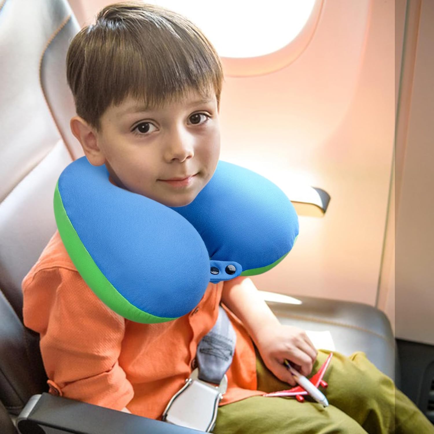 COOLBEBE Kids Travel Neck Pillow Bluish Green