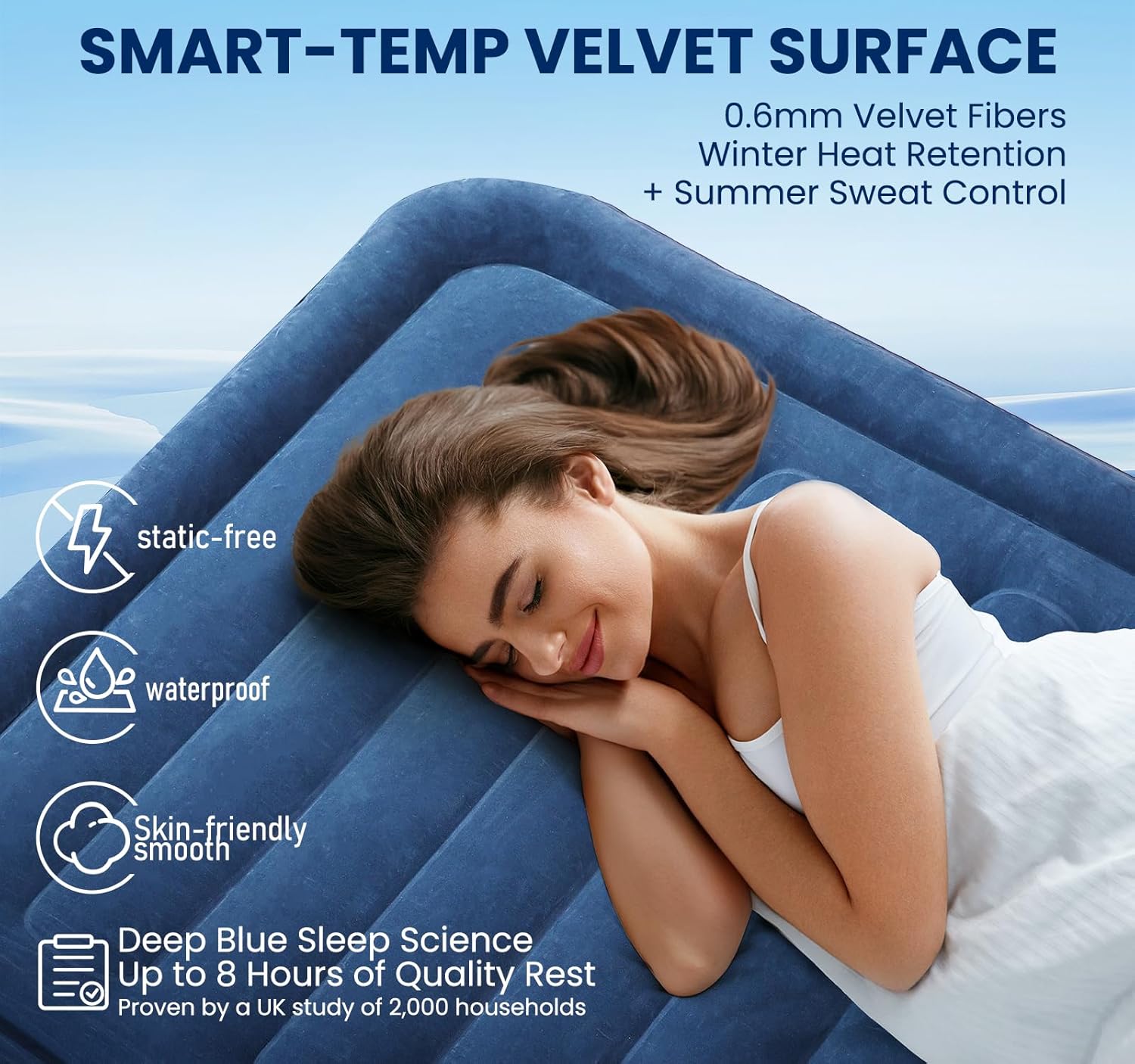 KINGJERRY Twin XL Air Mattress with Built-in Pump