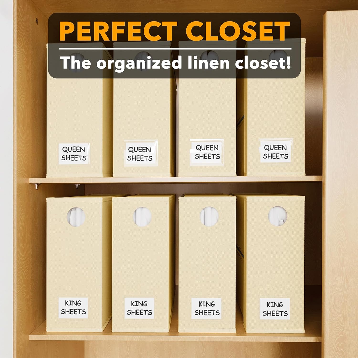 SpaceAid 8 Pack Bed Sheet Organizers for Linen Closet