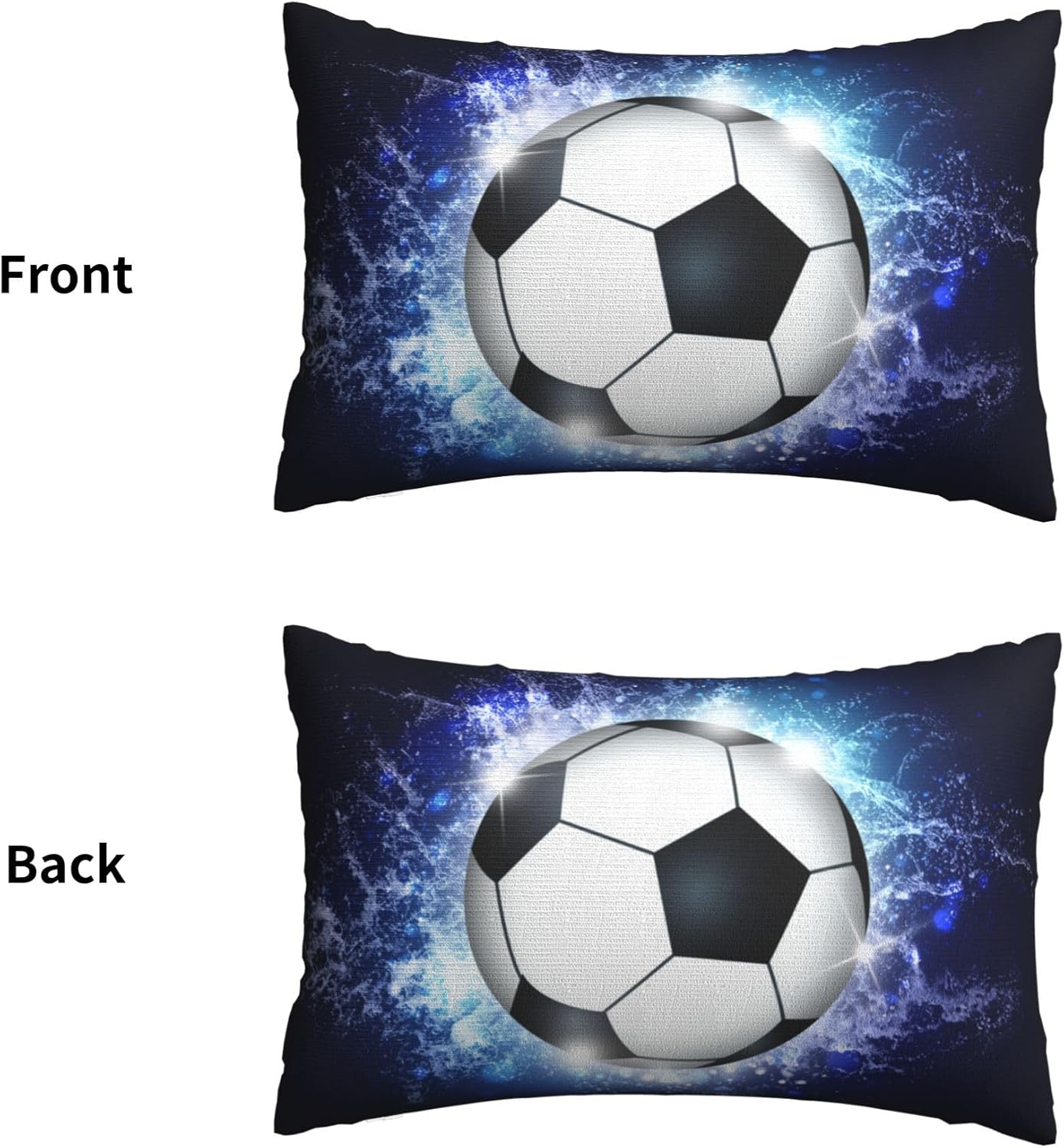 Sports Themed Soccer Throw Pillowcase for Kids Boys Room