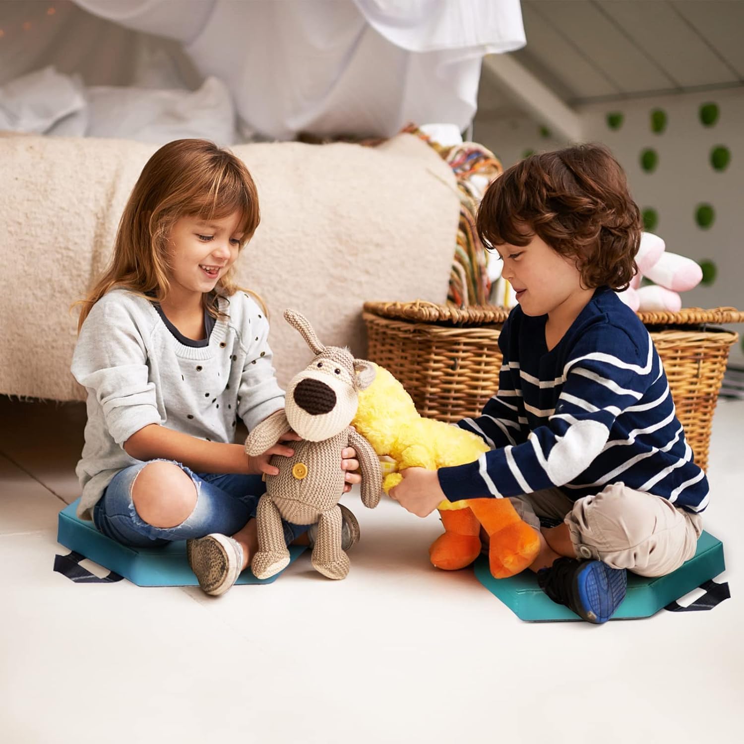 GLACER 6 Pcs 15 Floor Cushions for Kids