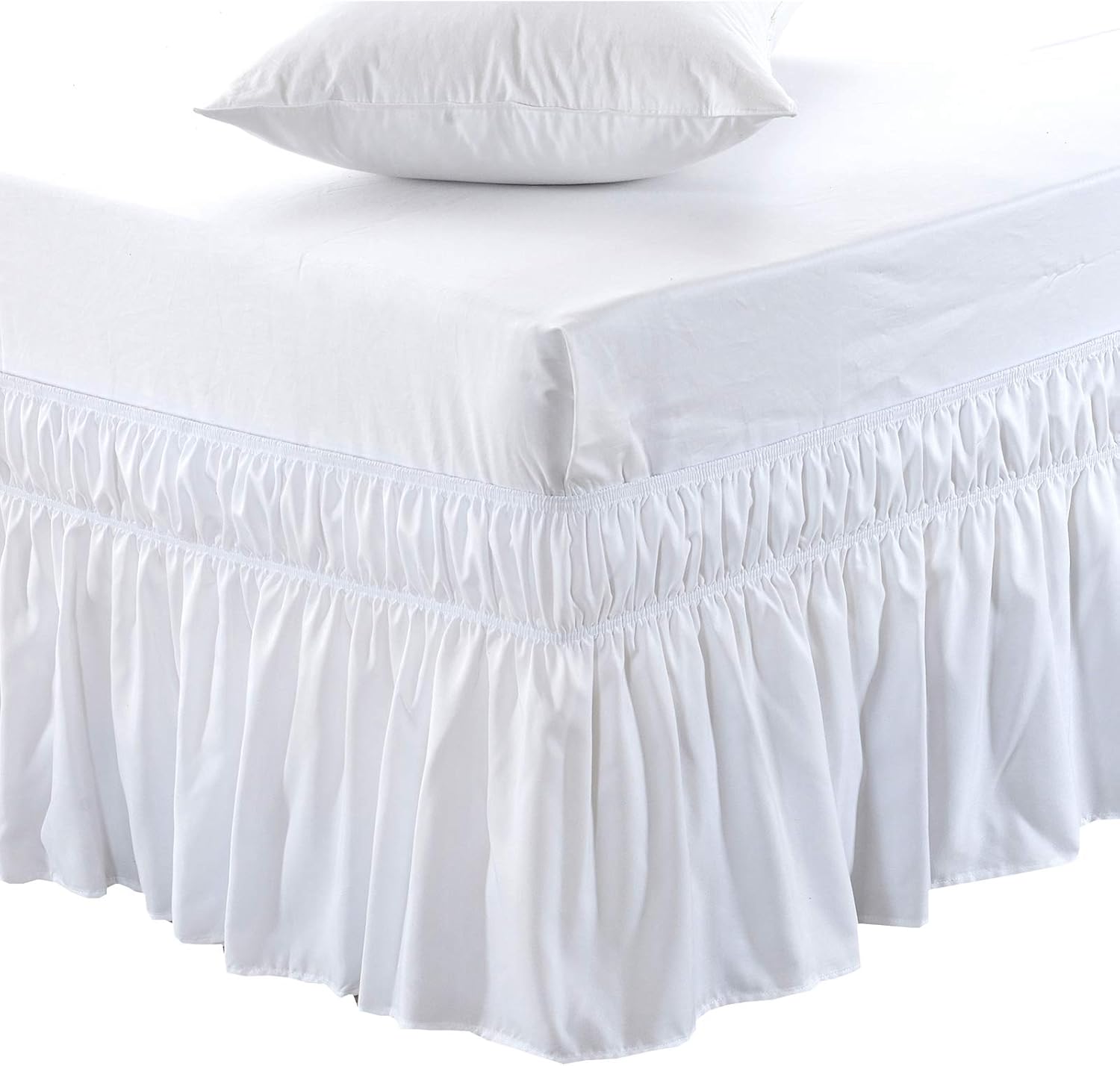 MEILA Wrap Around Bed Skirt with Three Fabric Sides