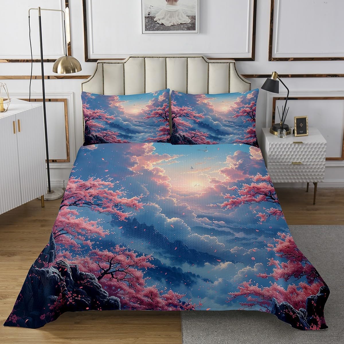 Erosebridal Japanese Anime Queen Quilt Set for Kids 1