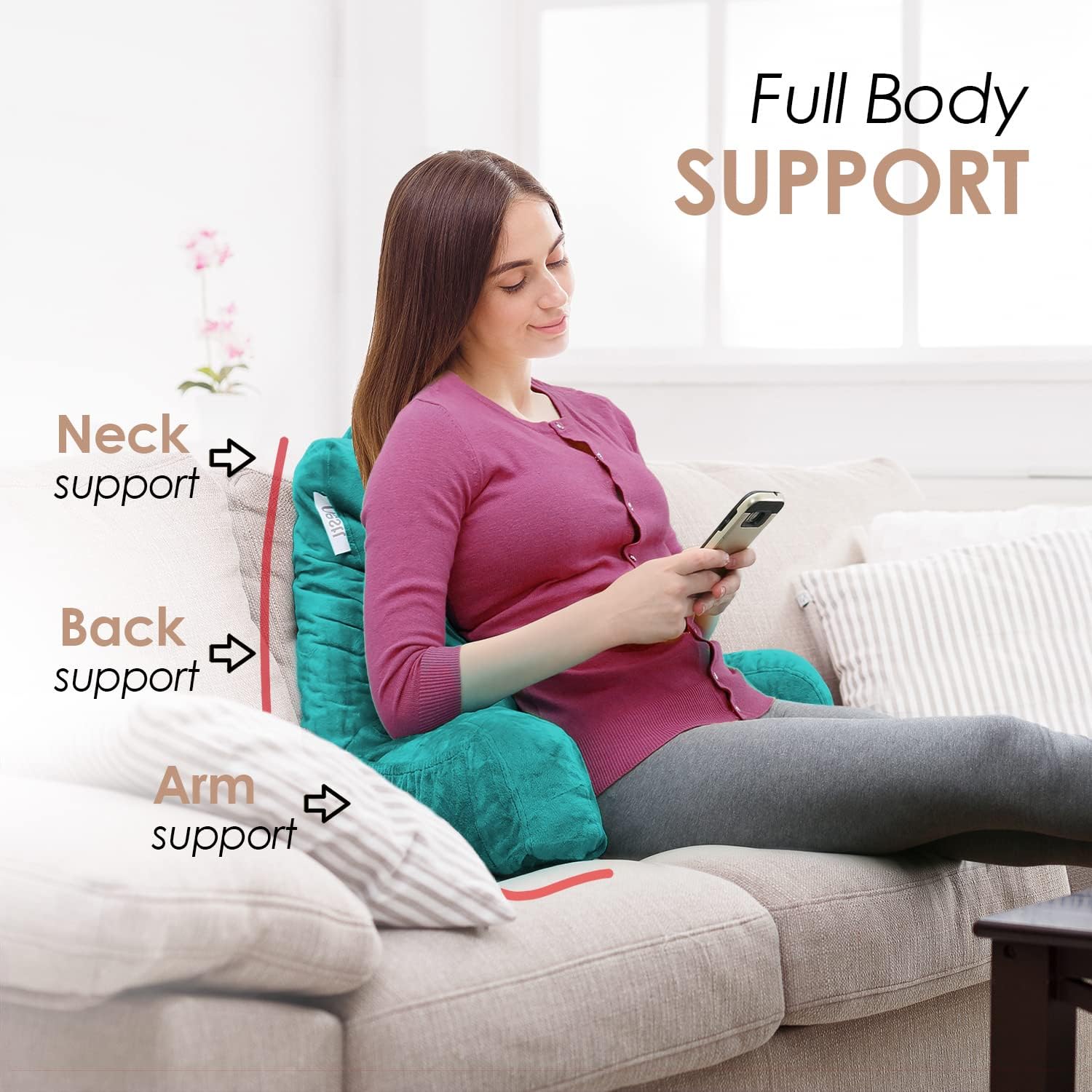 Nestl Reading Pillow Teal Memory Foam