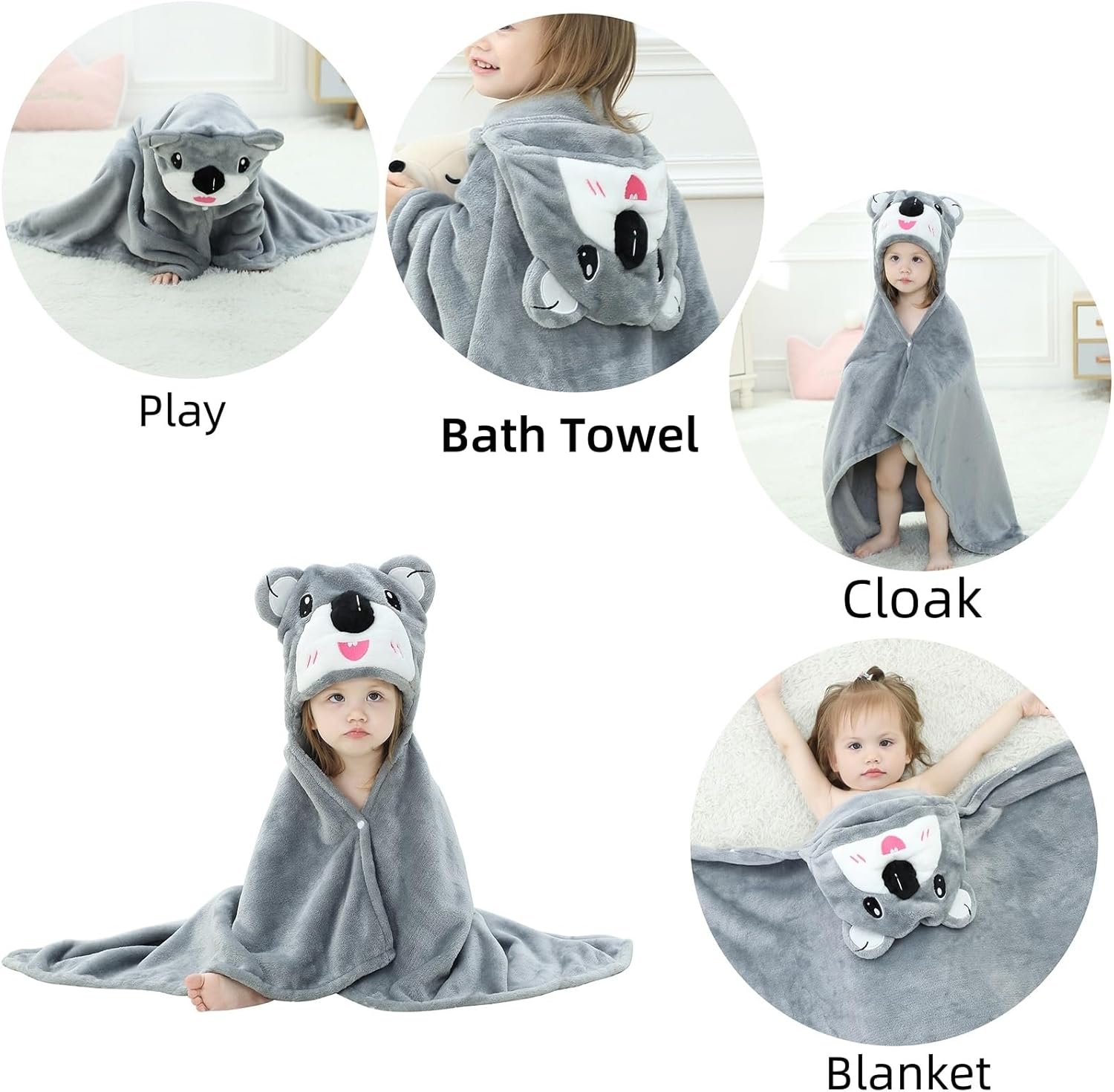 Arkwida Baby Bath Towel with Hood Flannel Blanket