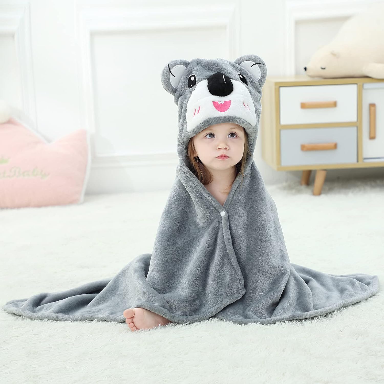 Arkwida Baby Bath Towel with Hood Flannel Blanket