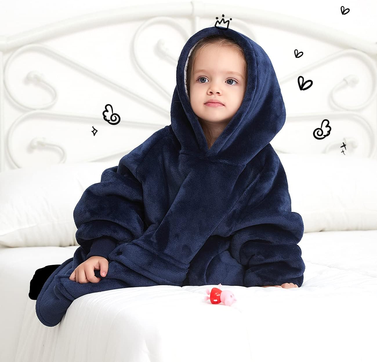 KFUBUO Wearable Blanket Hoodie Kids 2-6YR