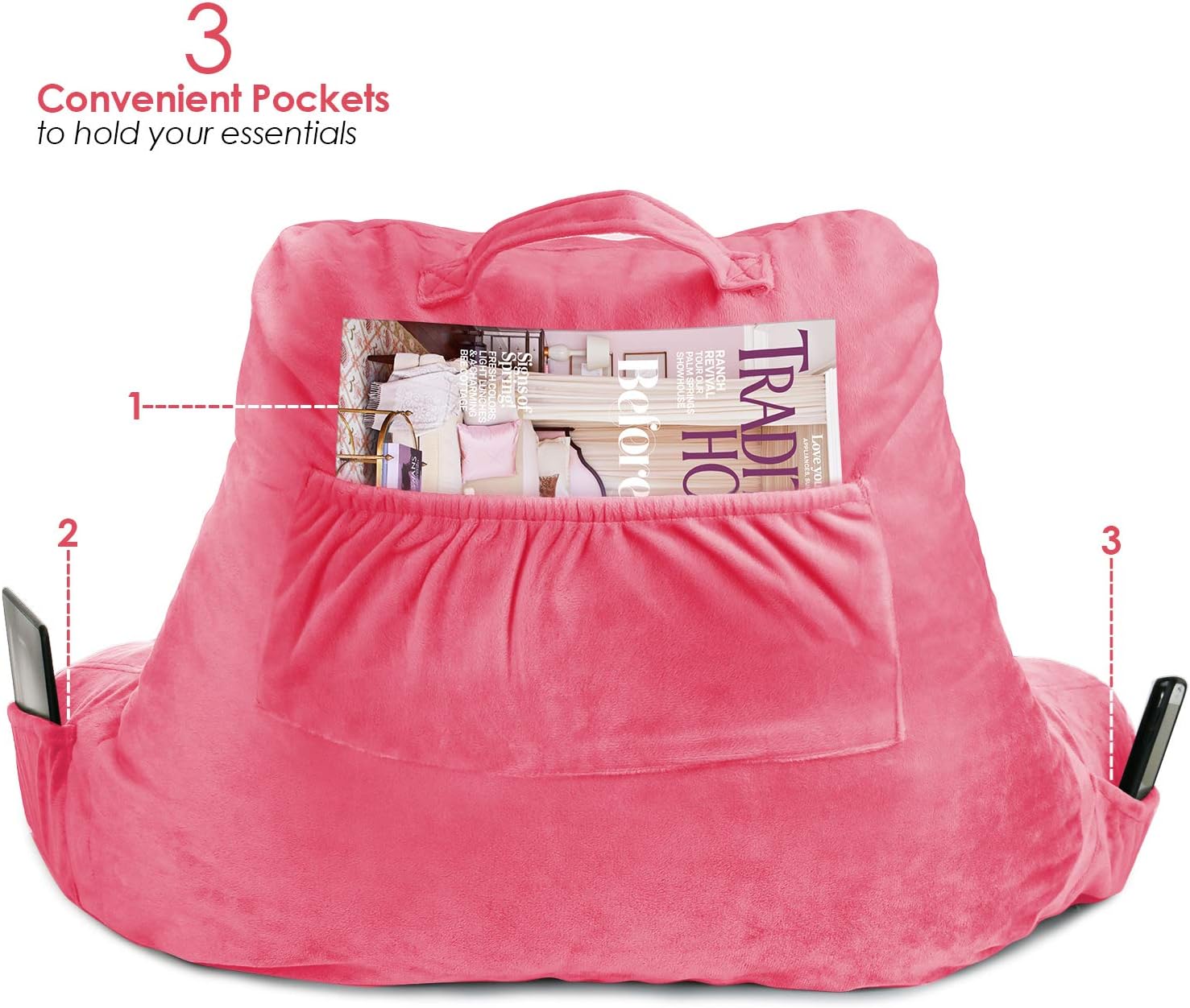 Clara Clark Reading Pillow - Medium Light Pink