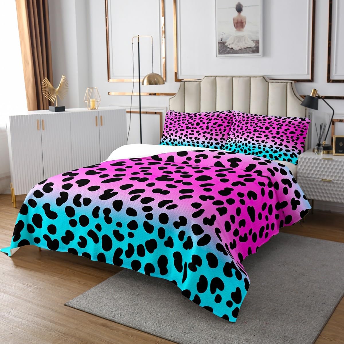 Feelyou Leopard Coverlet Set for Kids