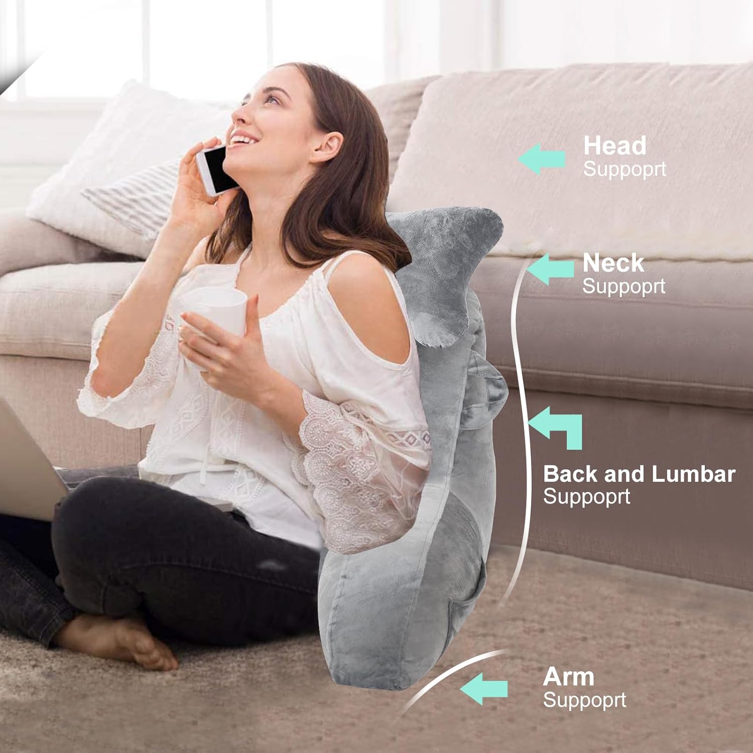 SLIGUY Reading Pillow for Bed and Couch Comfort 1