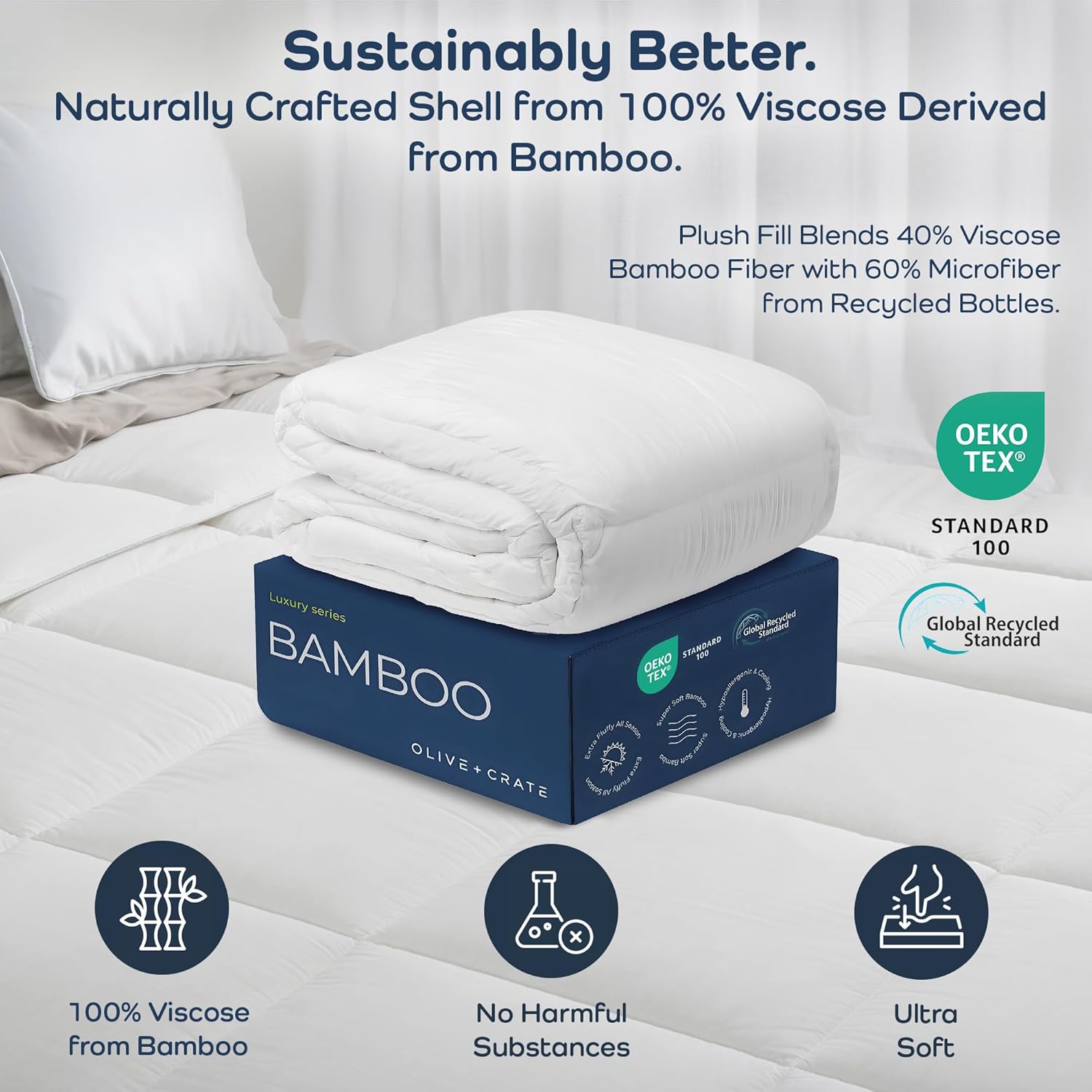 Olive Crate Bamboo Viscose King Comforter 102x90