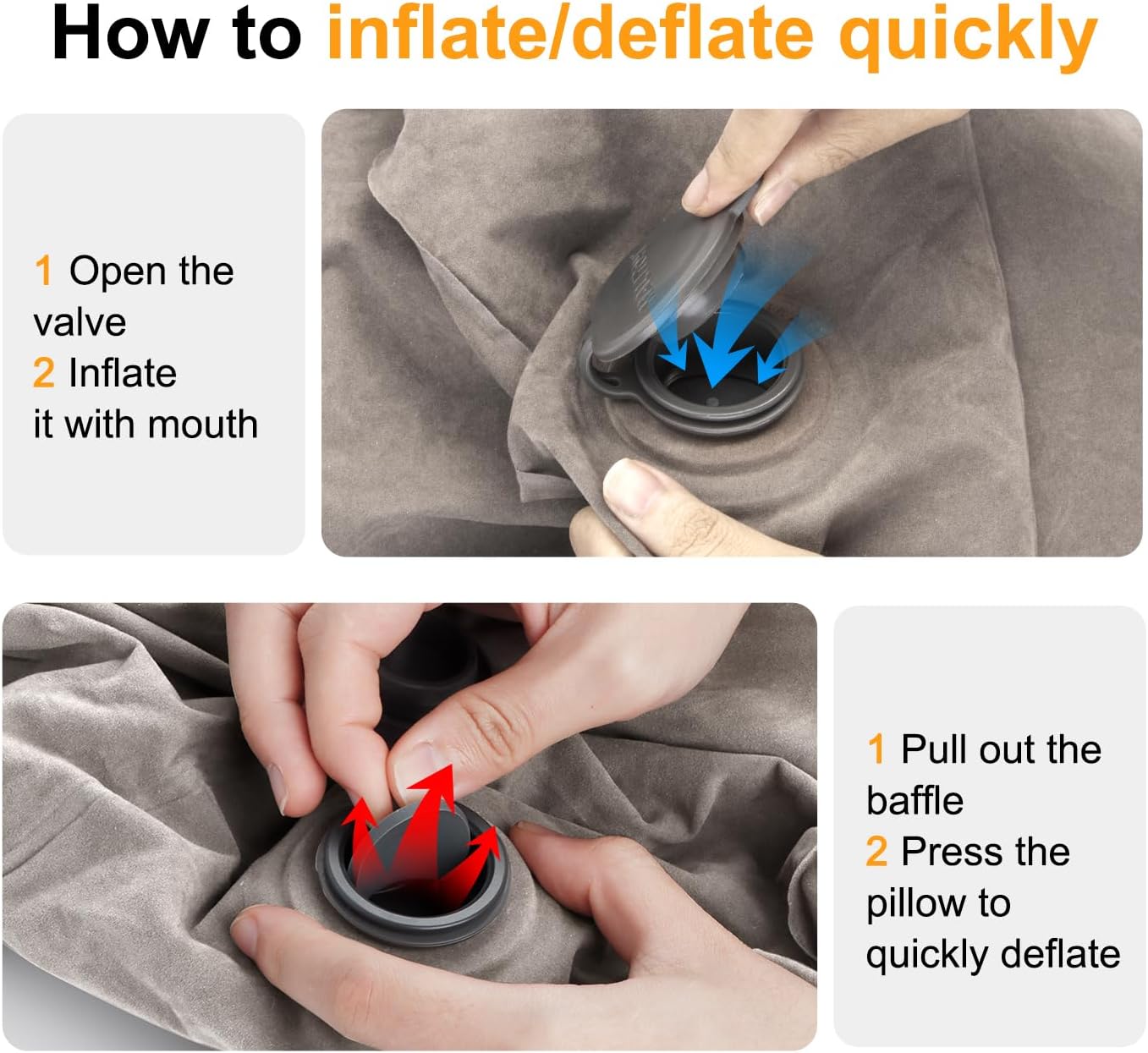 Maliton Inflatable Travel Foot Rest Pillow 2 Pack - Grey 1
