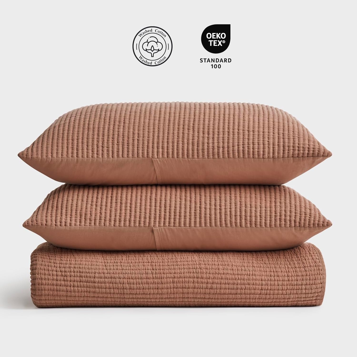 EVERGRACE Cotton Coverlet Set King Size 3 Pieces