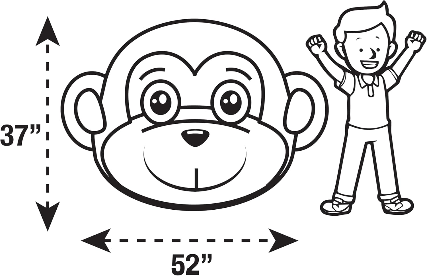 Comfy Monkey Inflatable Floor Cushion for Kids Ages 3 1
