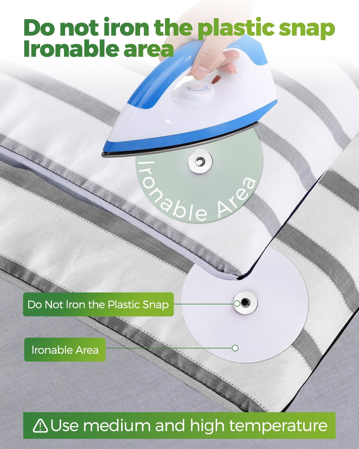 20 Pcs Duvet Snaps - Secure Comforter Covers - Iron On Fasteners