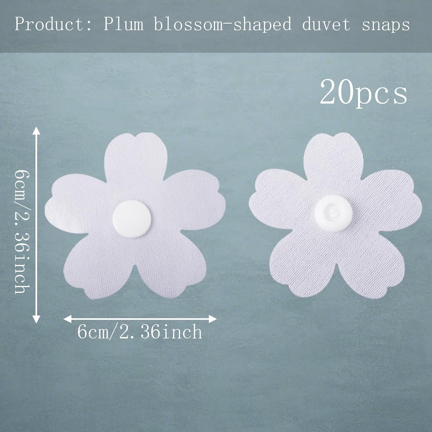Gosknor 20pcs Plum Blossom Duvet Snaps Fasteners