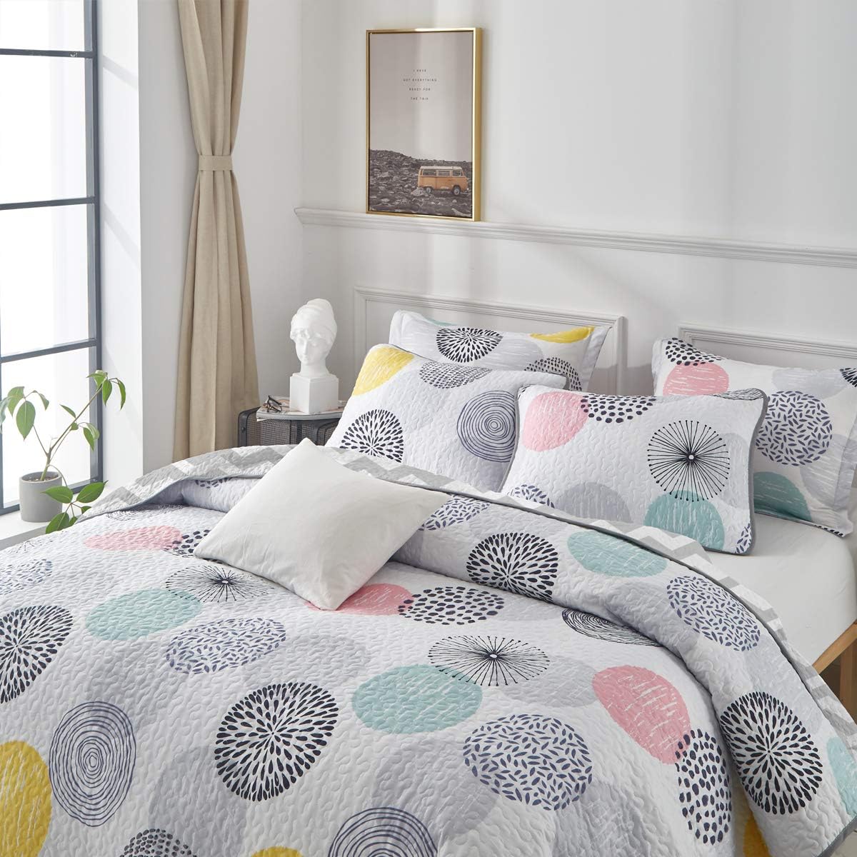 UOZZI BEDDING Kids Quilt Set 2 Piece Reversible