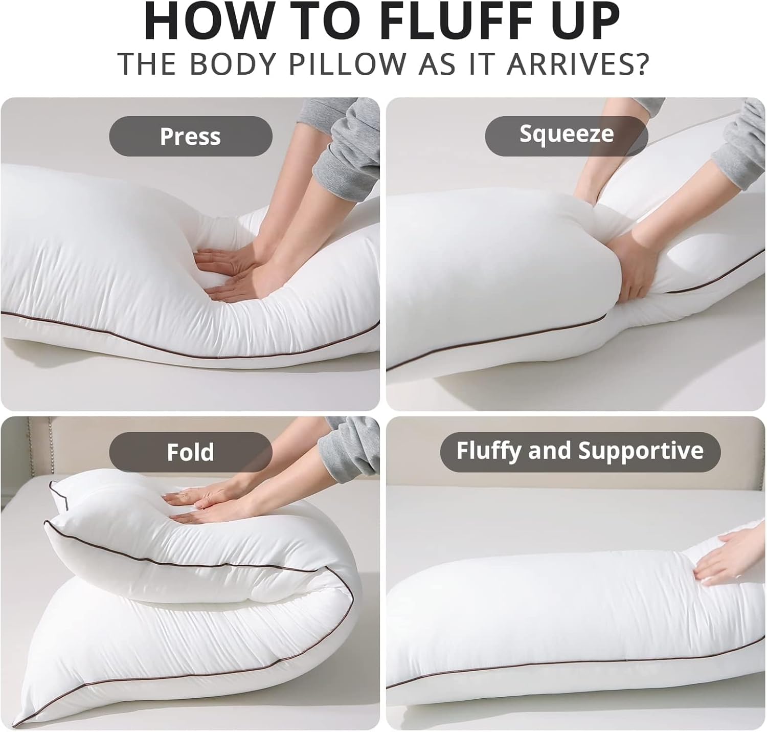 HUXMEYSON Cooling Body Pillow with Removable Satin Case