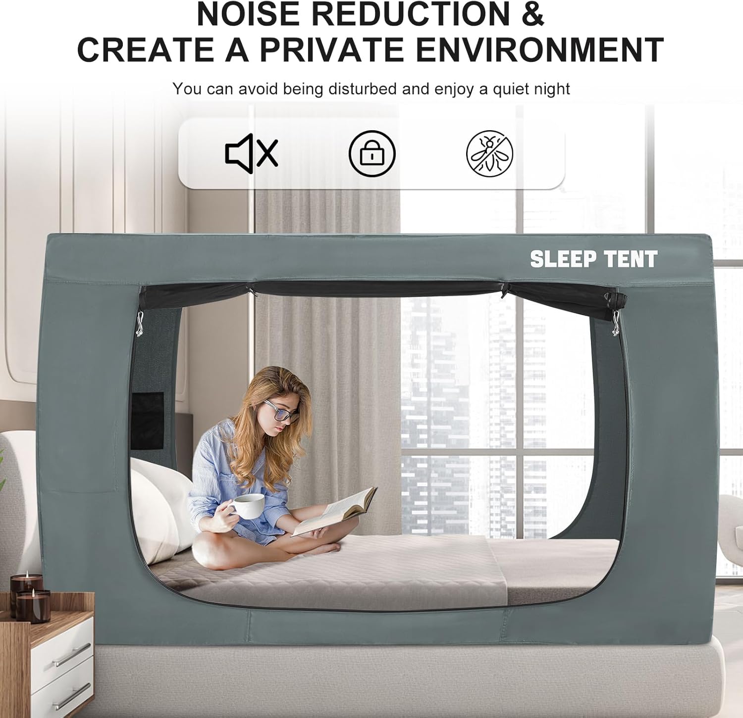 YAVIL Bed Tent for Kids and Adults Blackout Privacy Space