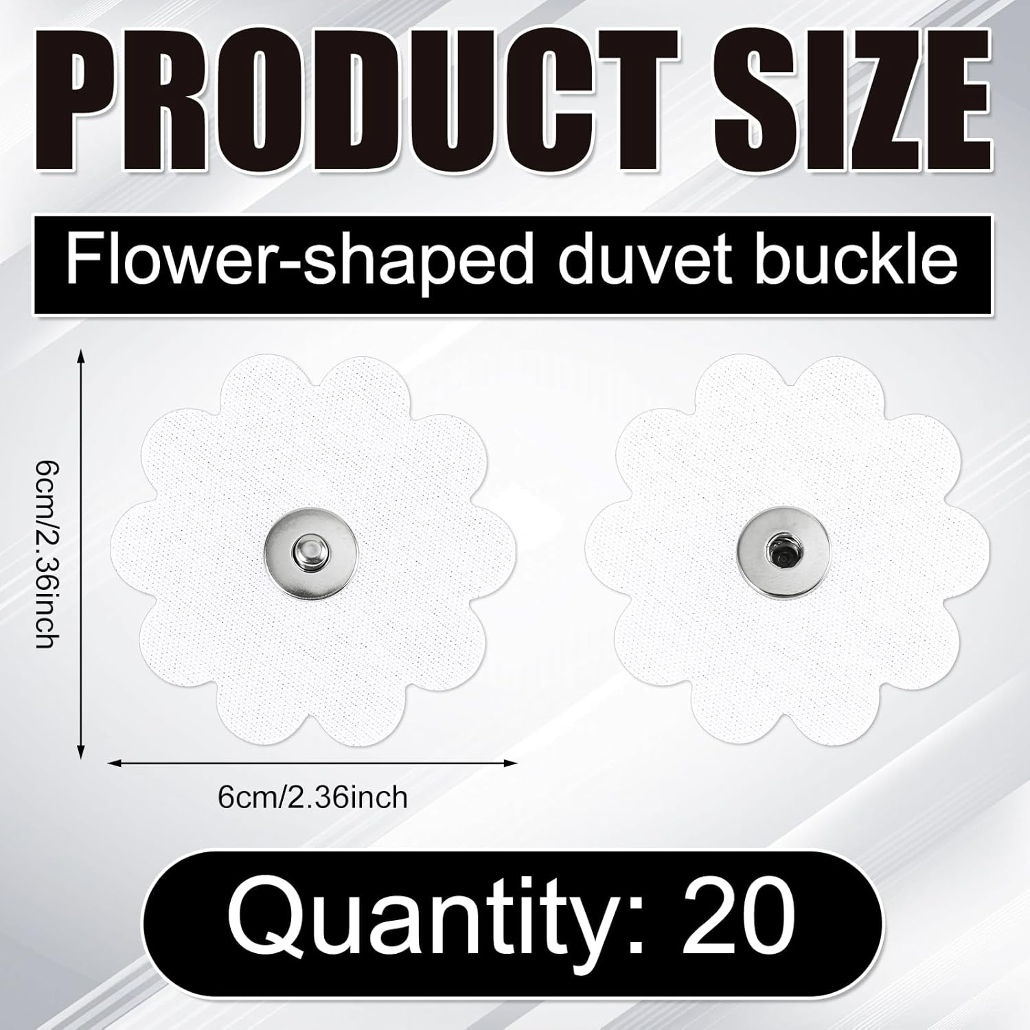 Gosknor 20pcs Flower Shaped Duvet Snaps