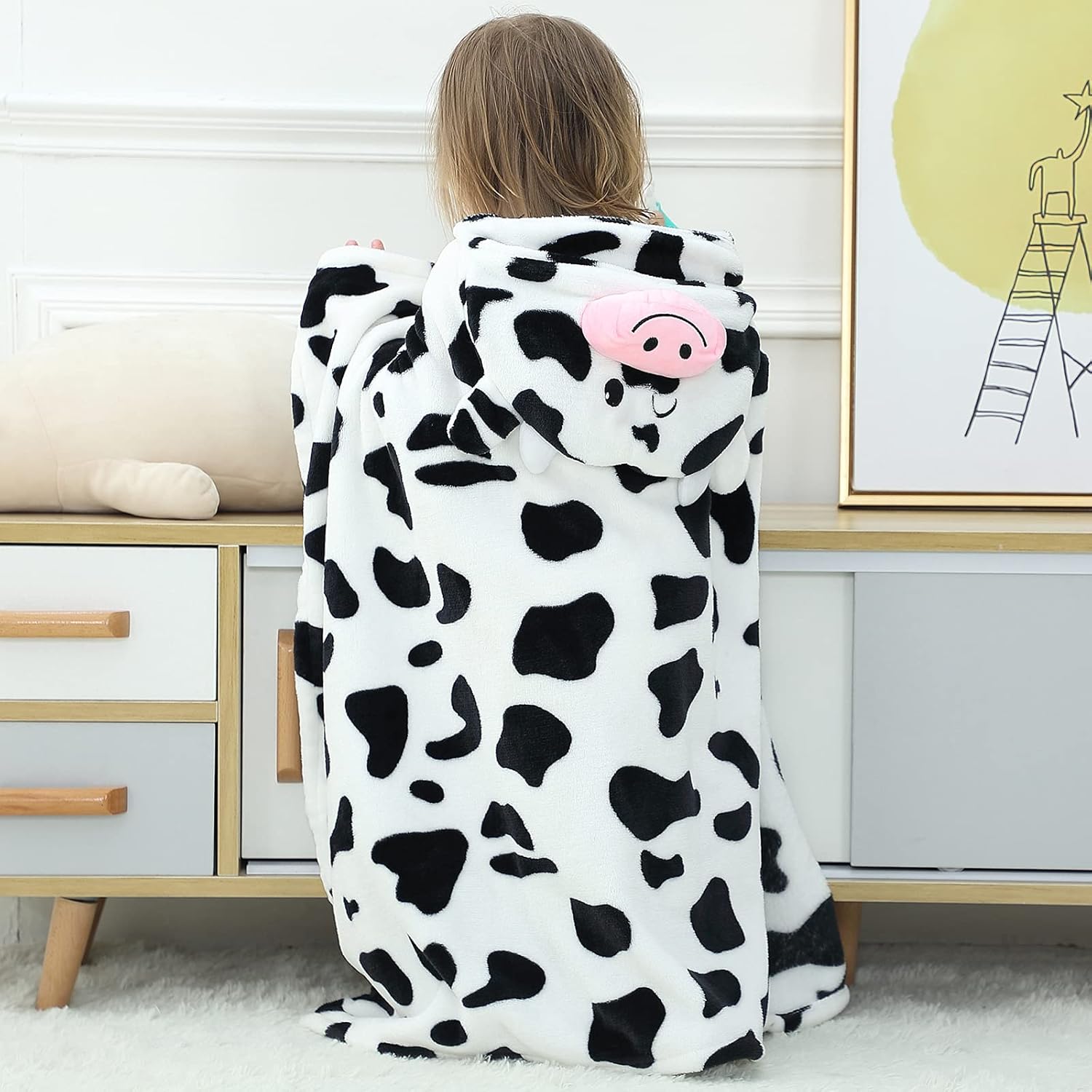 Arkwida Baby Hooded Towel with Hood Flannel Blanket for Kids