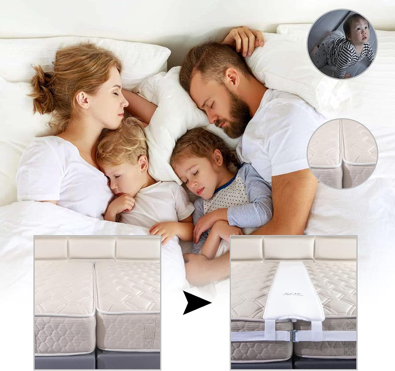 Elif Home Goods Bed Bridge Connector Twin to King Converter Kit