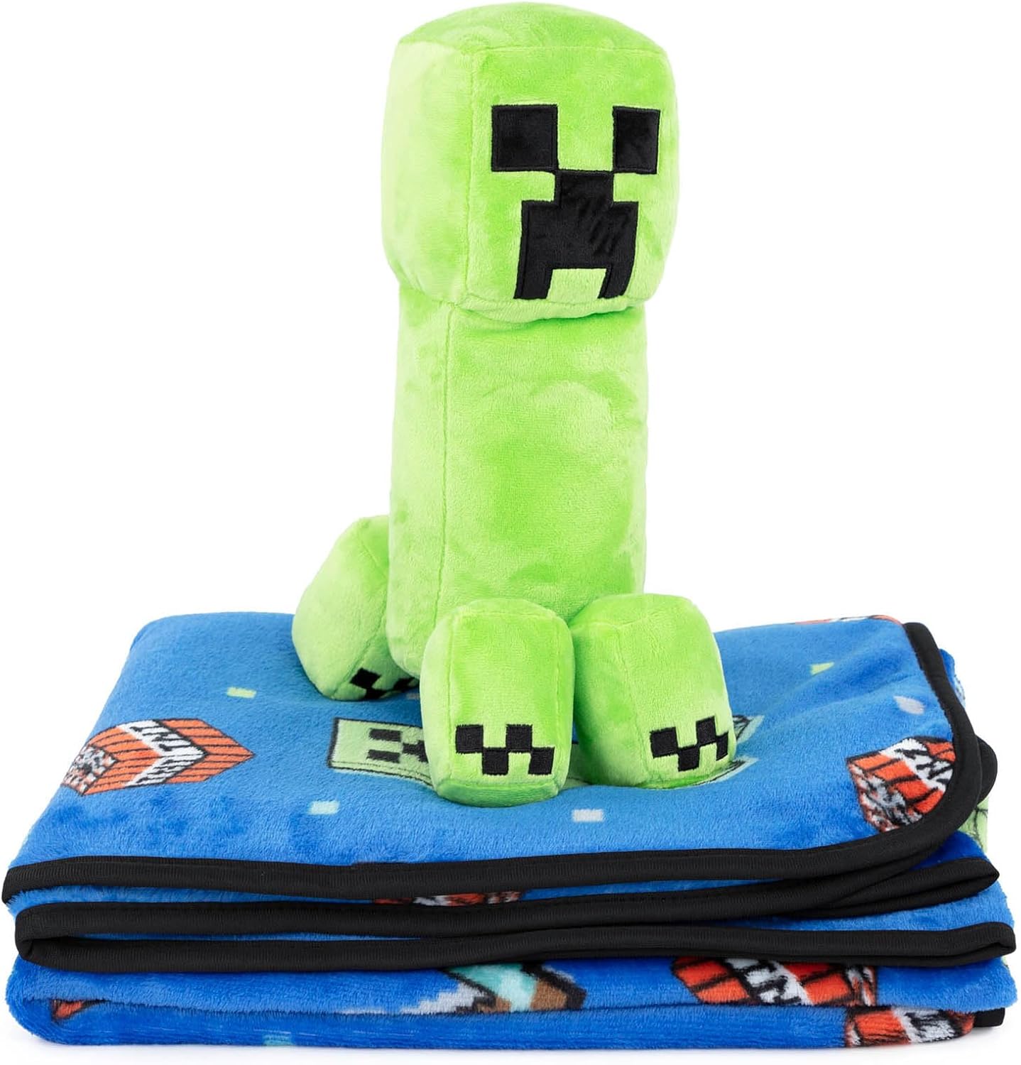 Jay Franco Minecraft Creeper Plush Pillow Throw Blanket Set
