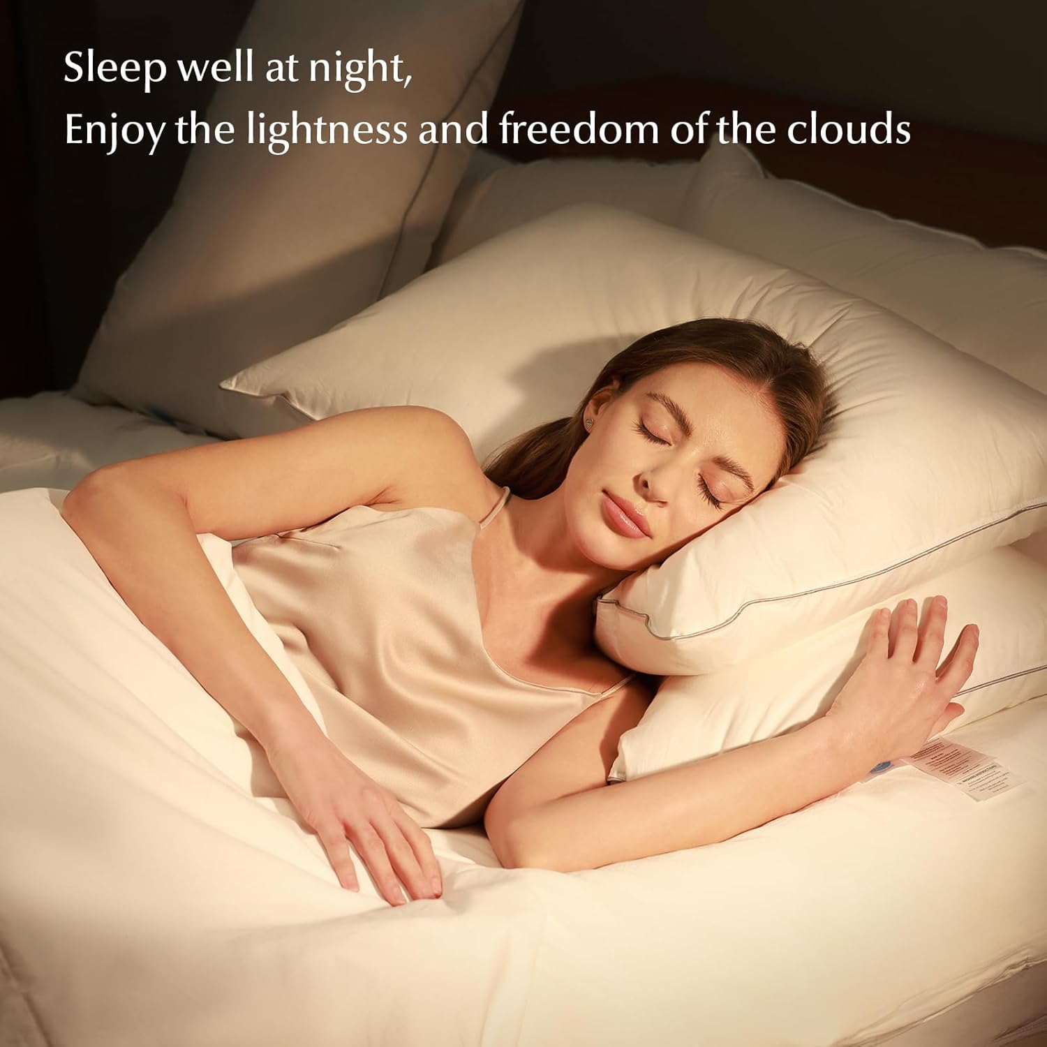 Finbuco Natural Goose Down Pillow - 750 Fill Power Soft Comfort Hotel-Luxury