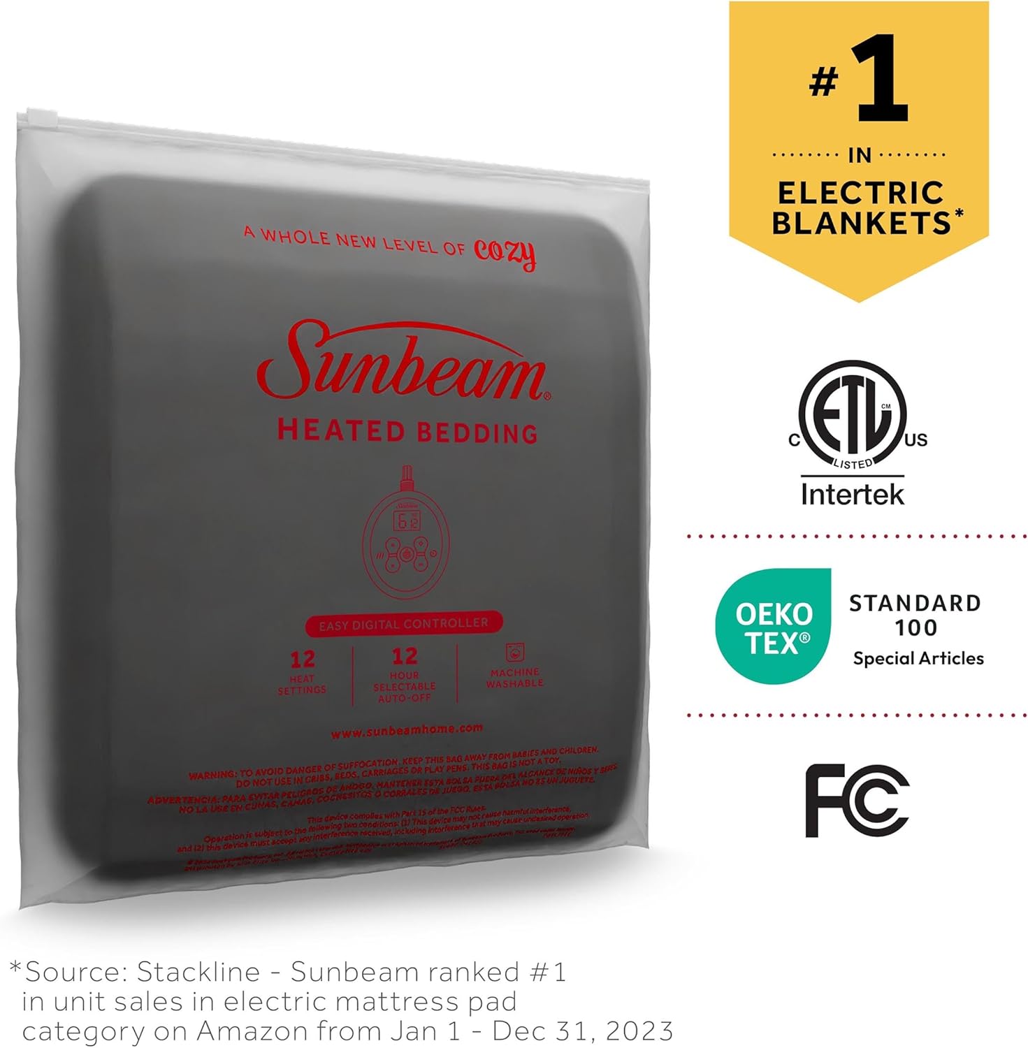 Sunbeam Royal Luxe Heated Blanket Full Size