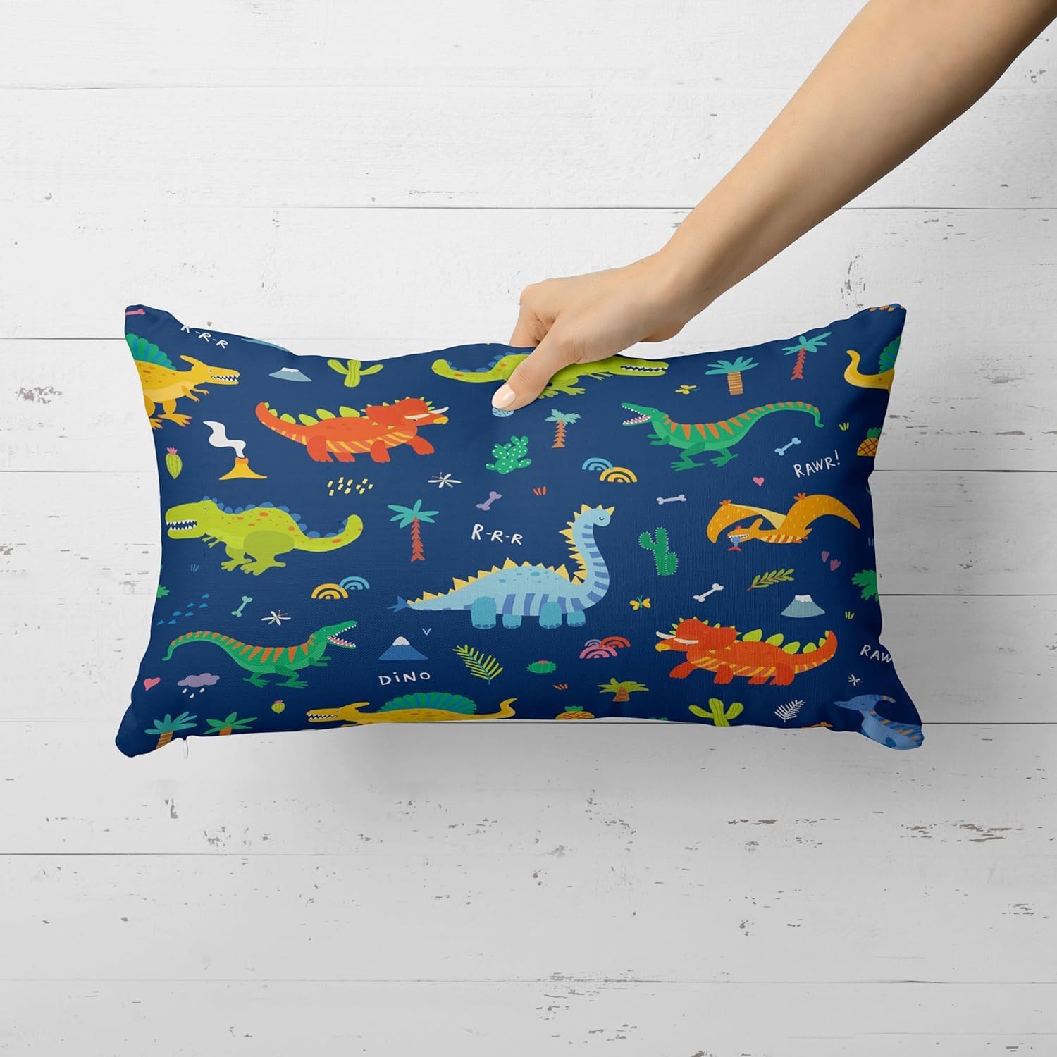 Rumkim Dinosaur Throw Pillow Covers 12x20 Inch