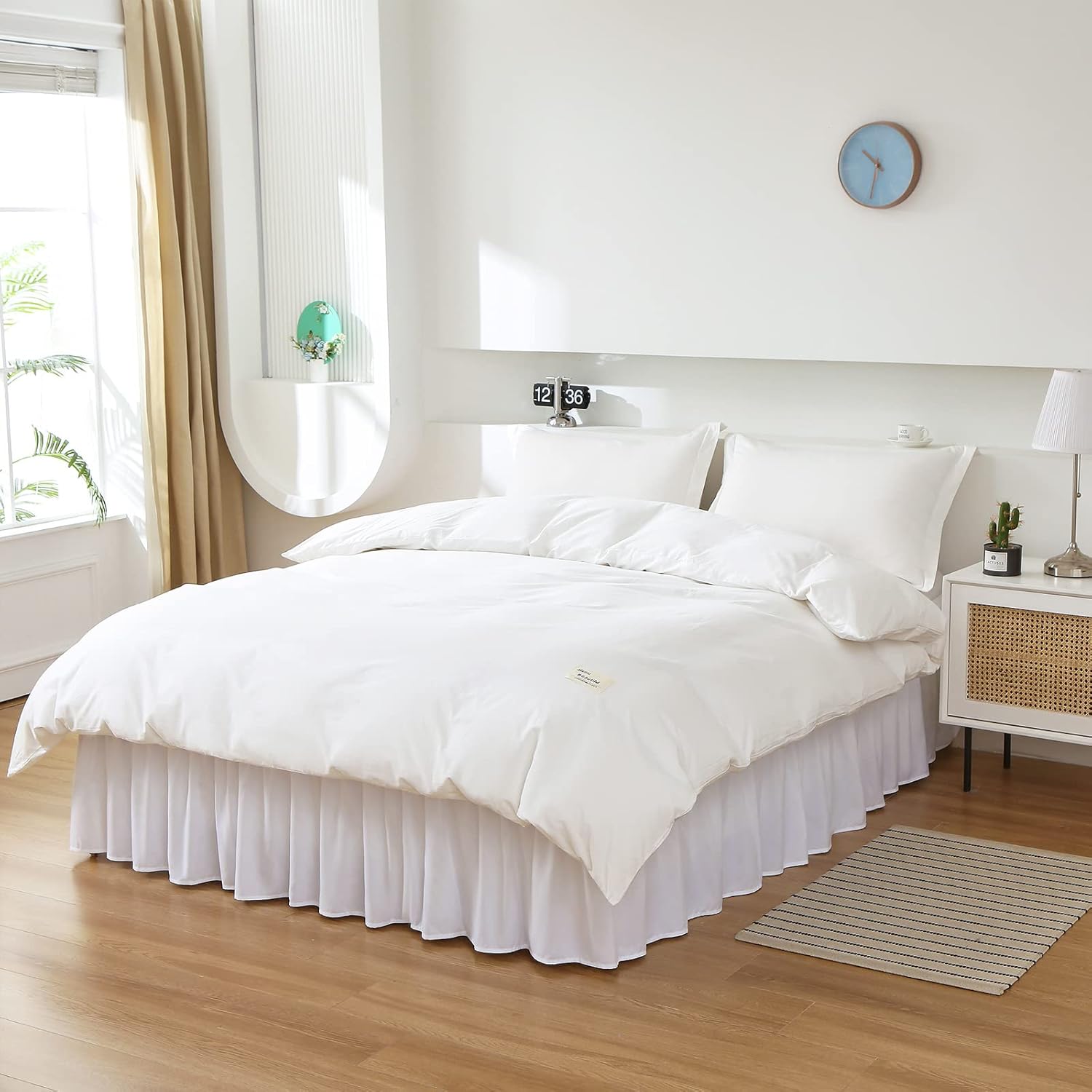 MEILA Wrap Around Bed Skirt with Three Fabric Sides