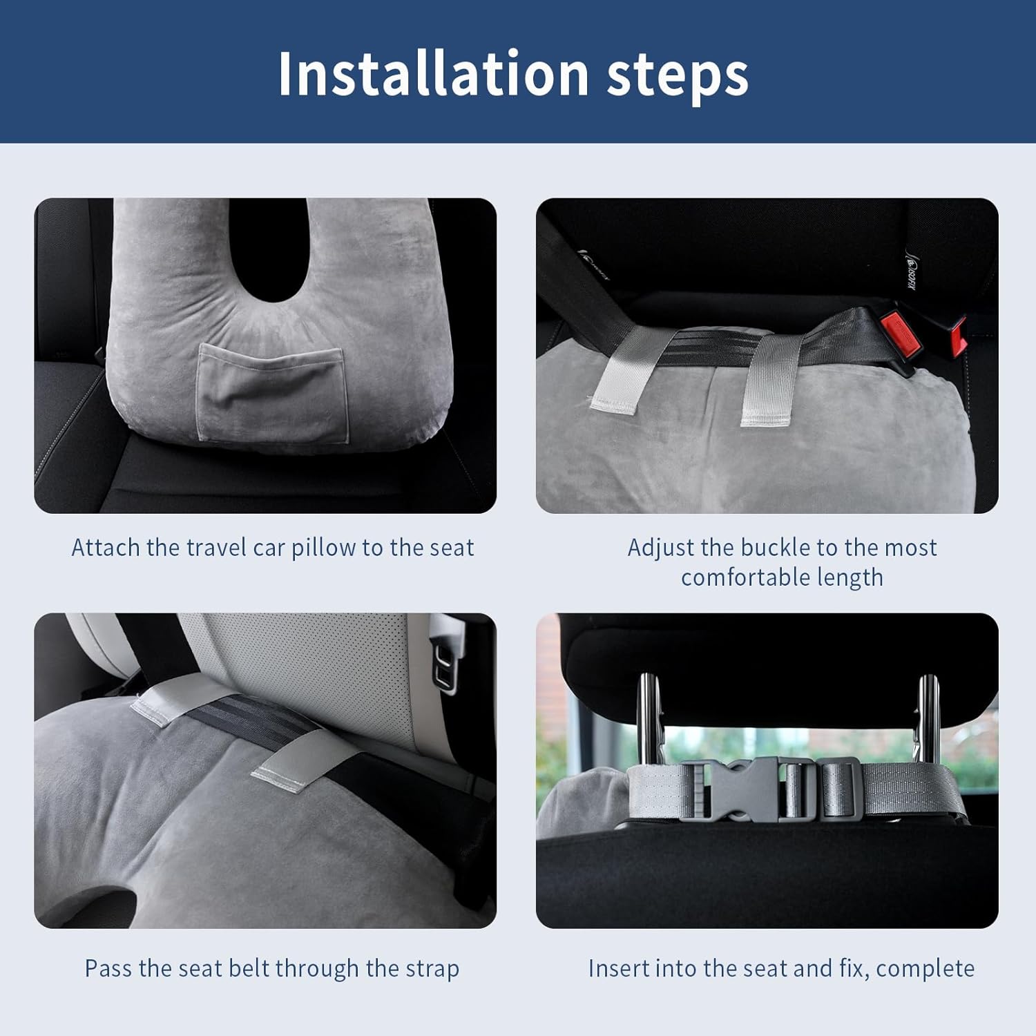 Cococu Car Pillow for Kids and Adults Grey 1