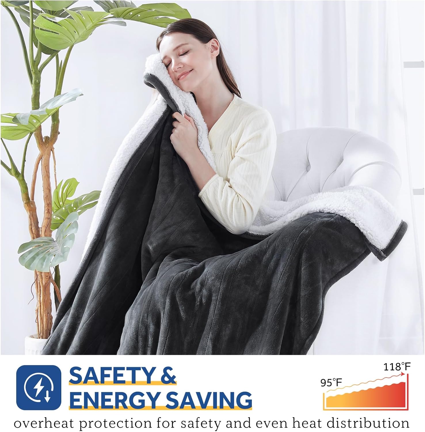 Sealy Electric Blanket with Foot Pocket for Adults