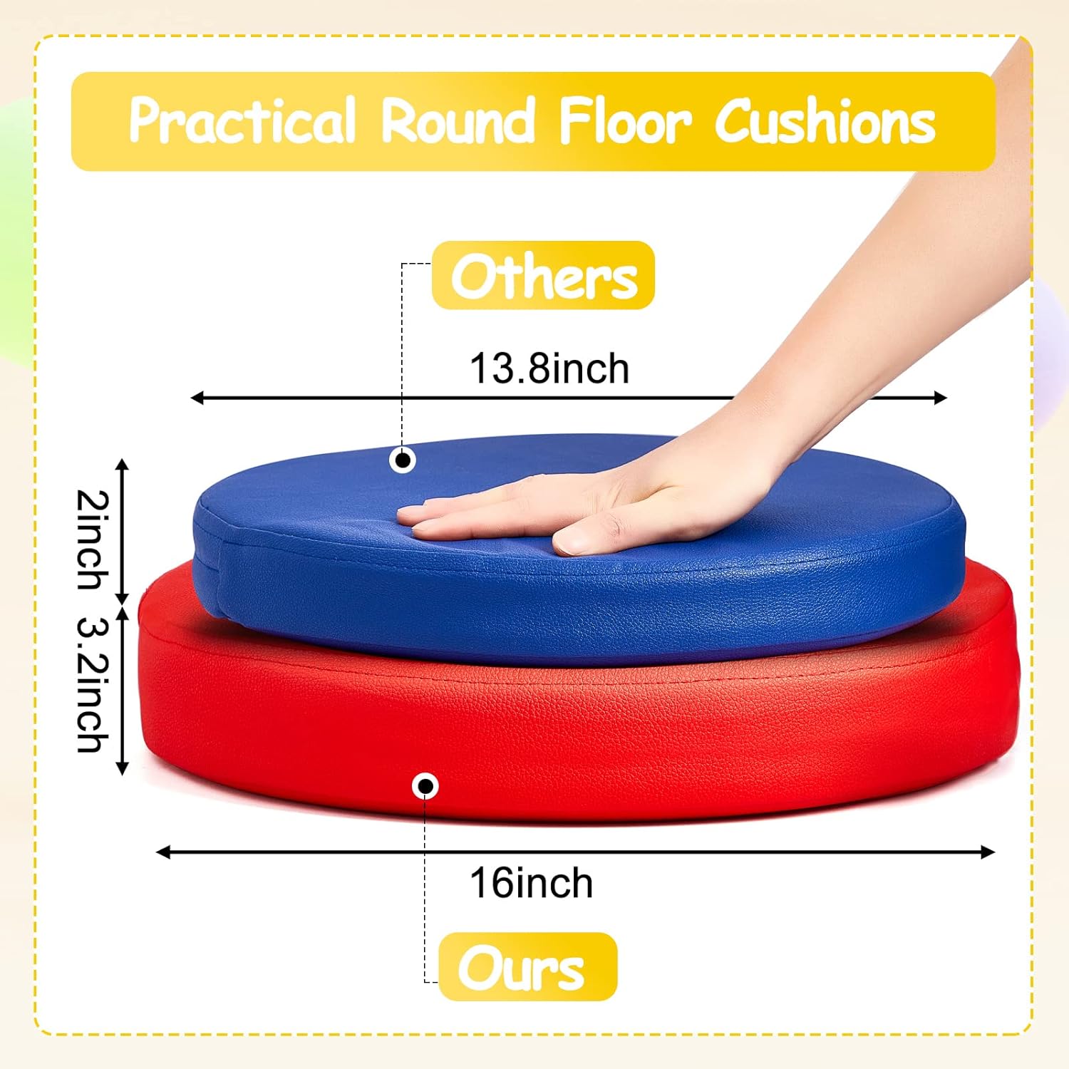 Marsui 8 Pcs Thick Floor Cushions for Classroom 1