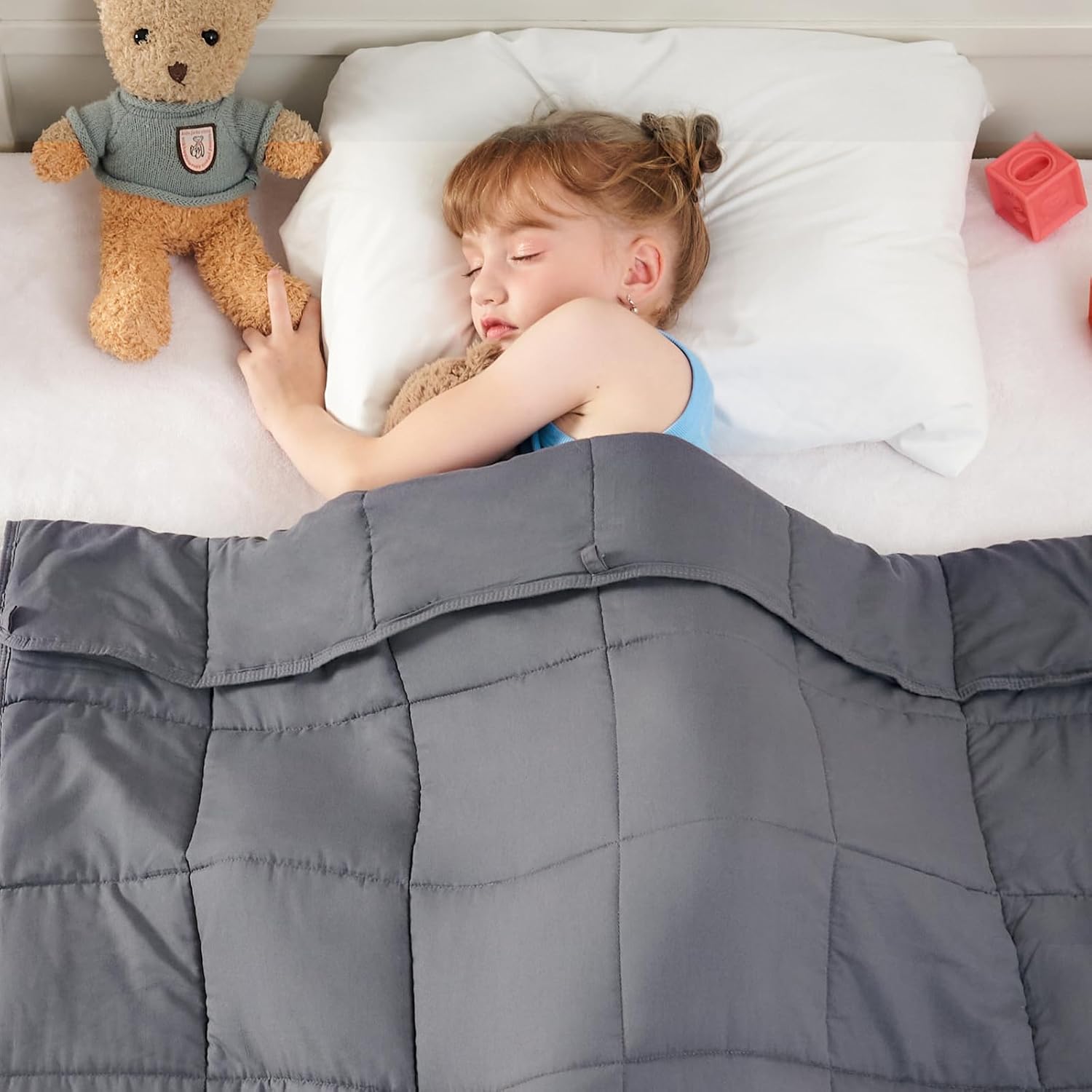 Yescool 5 Pound Cooling Weighted Blanket for Kids Grey 36x48