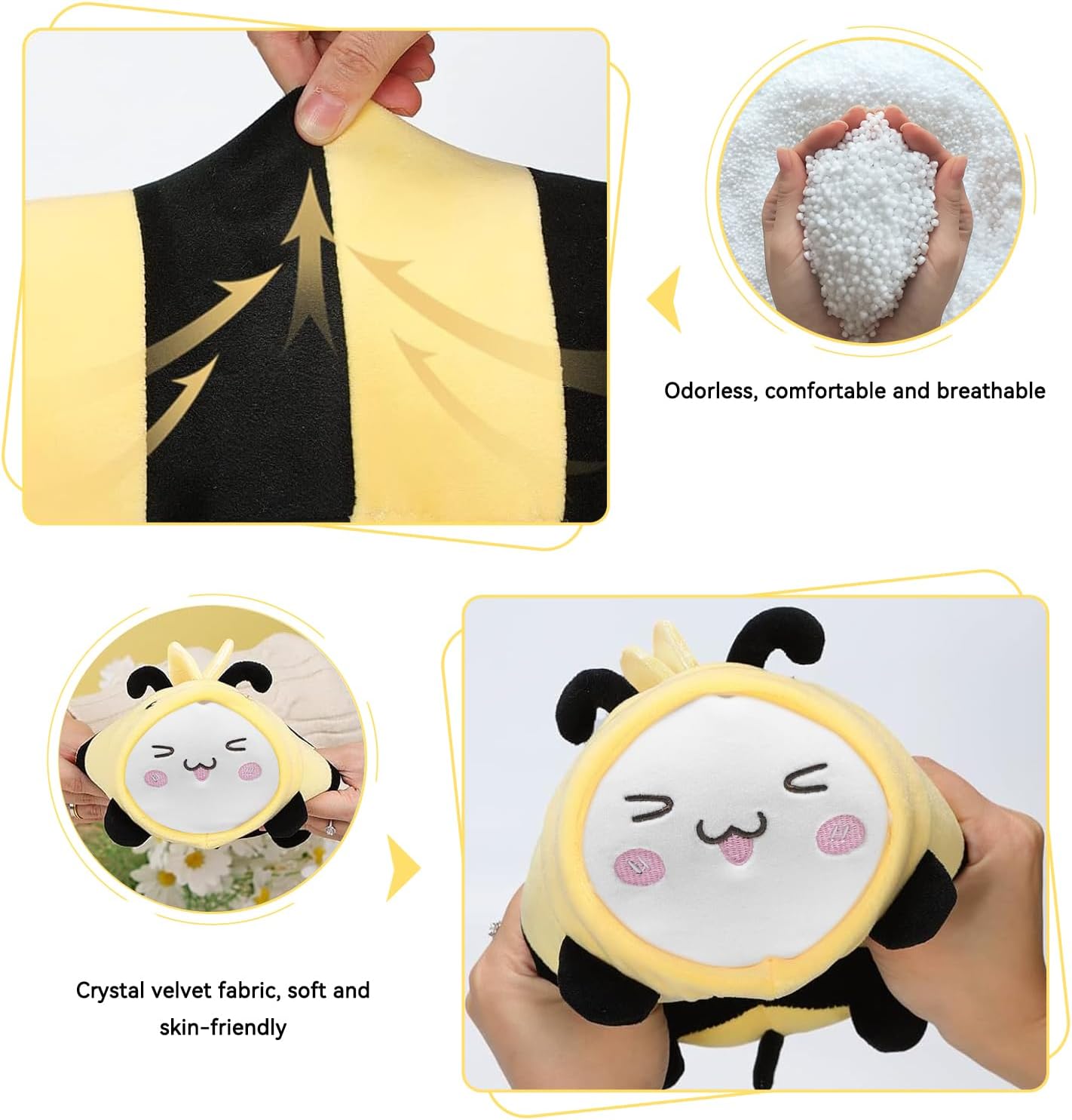 Yellow Bee Kids Travel Pillow - 2-in-1 Neck Sleep Support