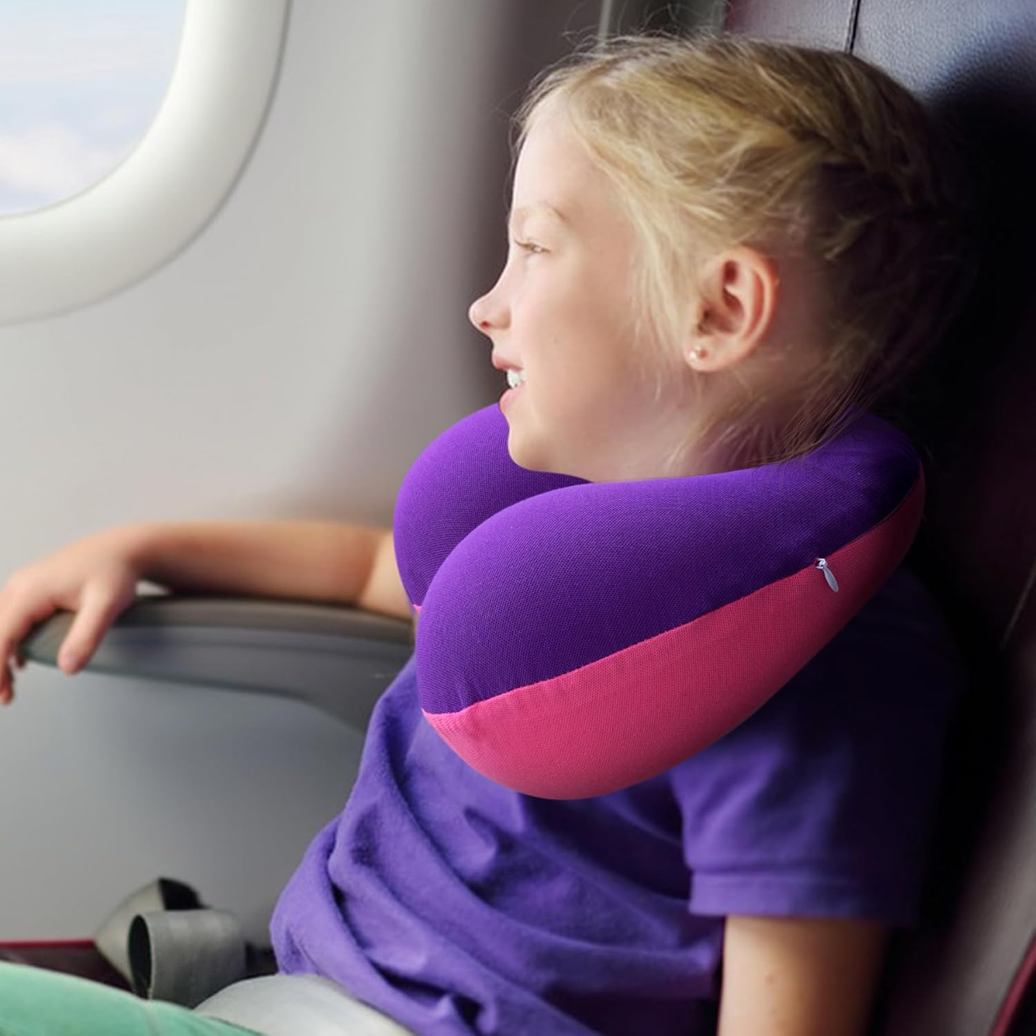 COOLBEBE Kids Travel Neck Pillow Pinkish Purple