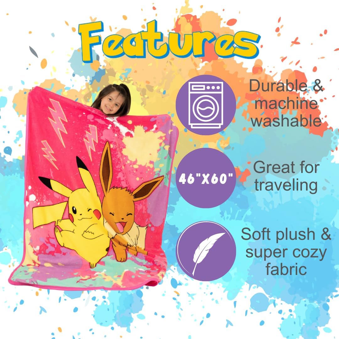 Franco Pokemon Pikachu Eevee Throw 46x60