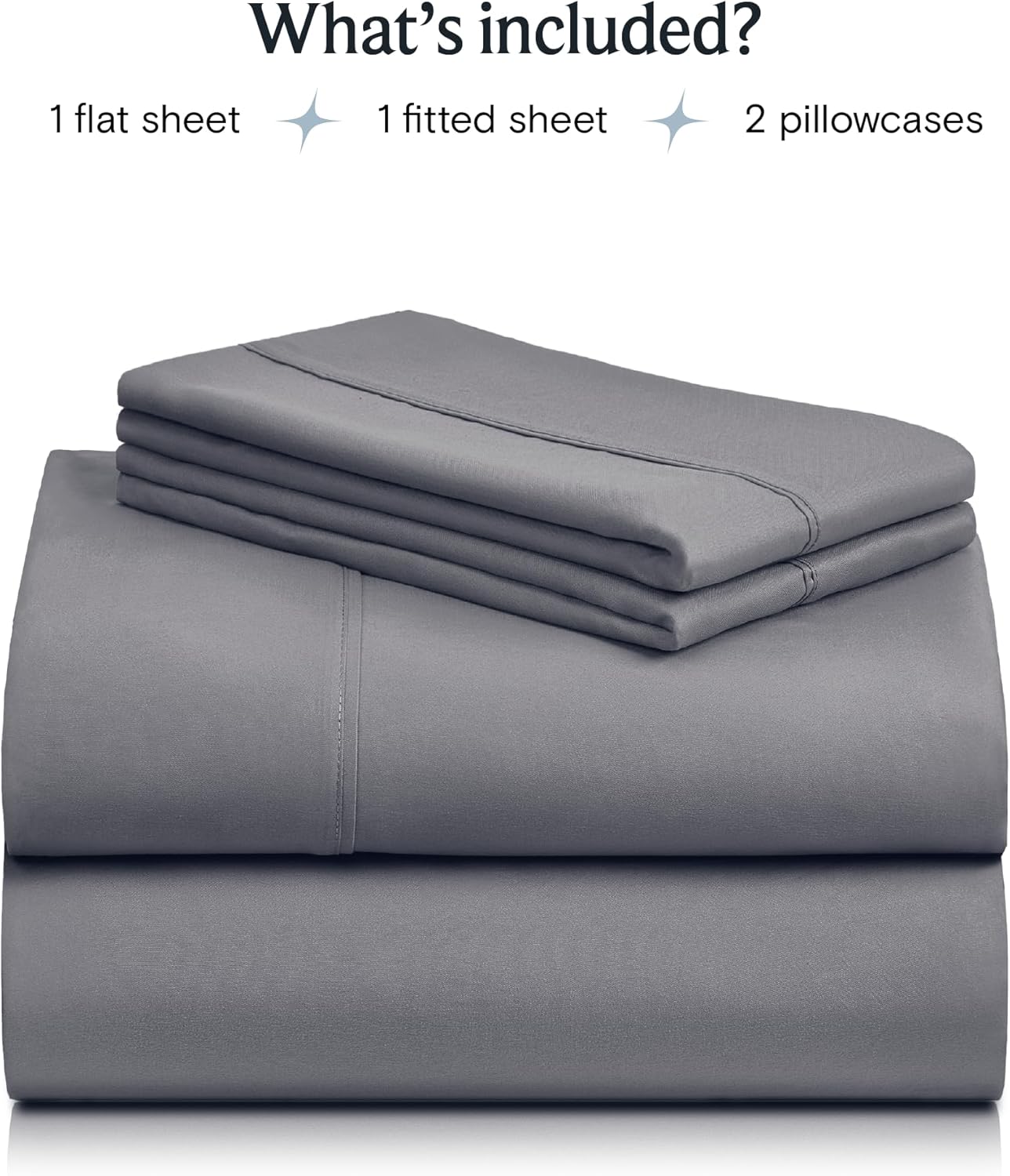 LuxClub 4 PC Queen Sheet Set - Light Grey